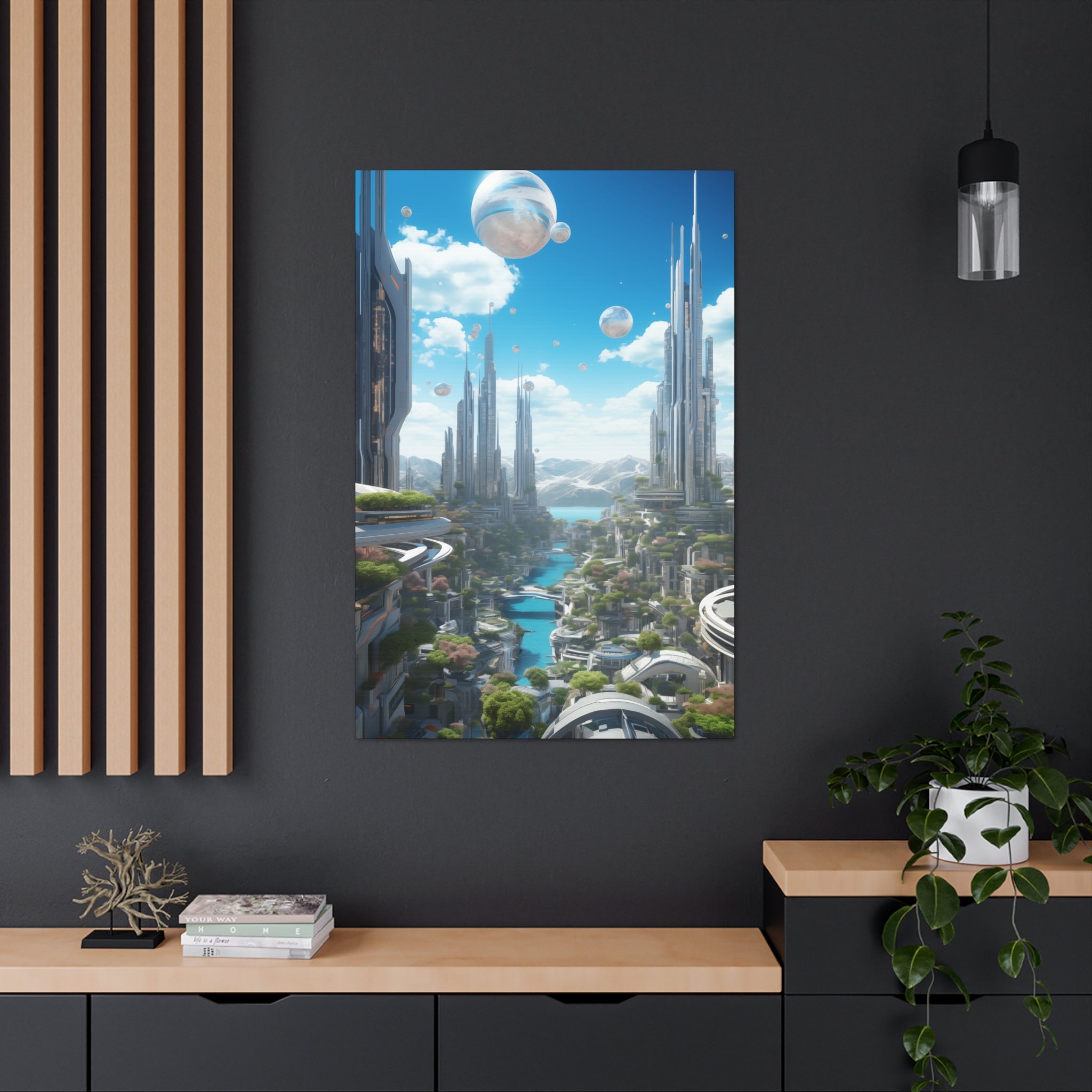 Futuristic Eco City 5 Canvas Wall Art - SynthFrame