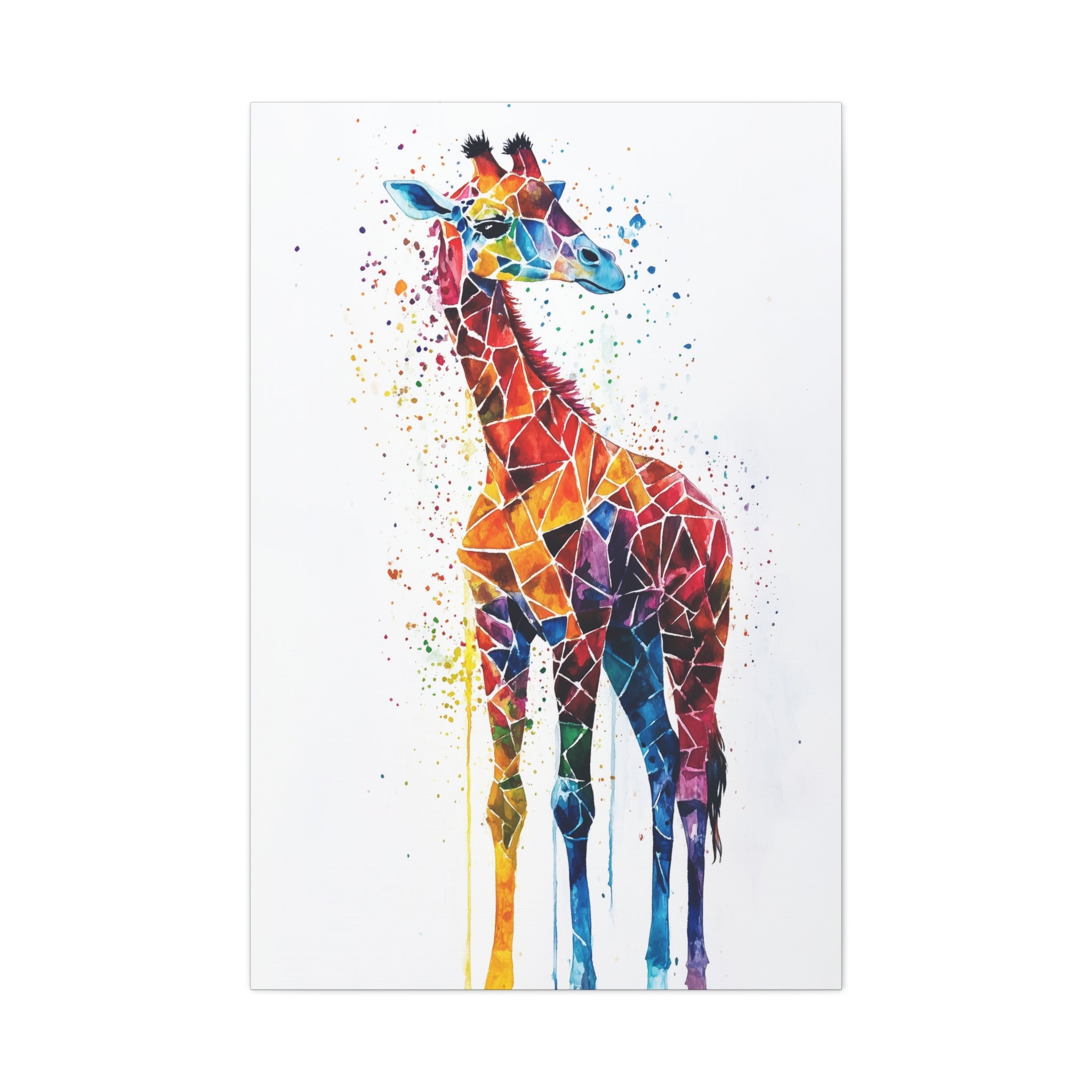 Watercolor Giraffe Canvas Wall Art - SynthFrame