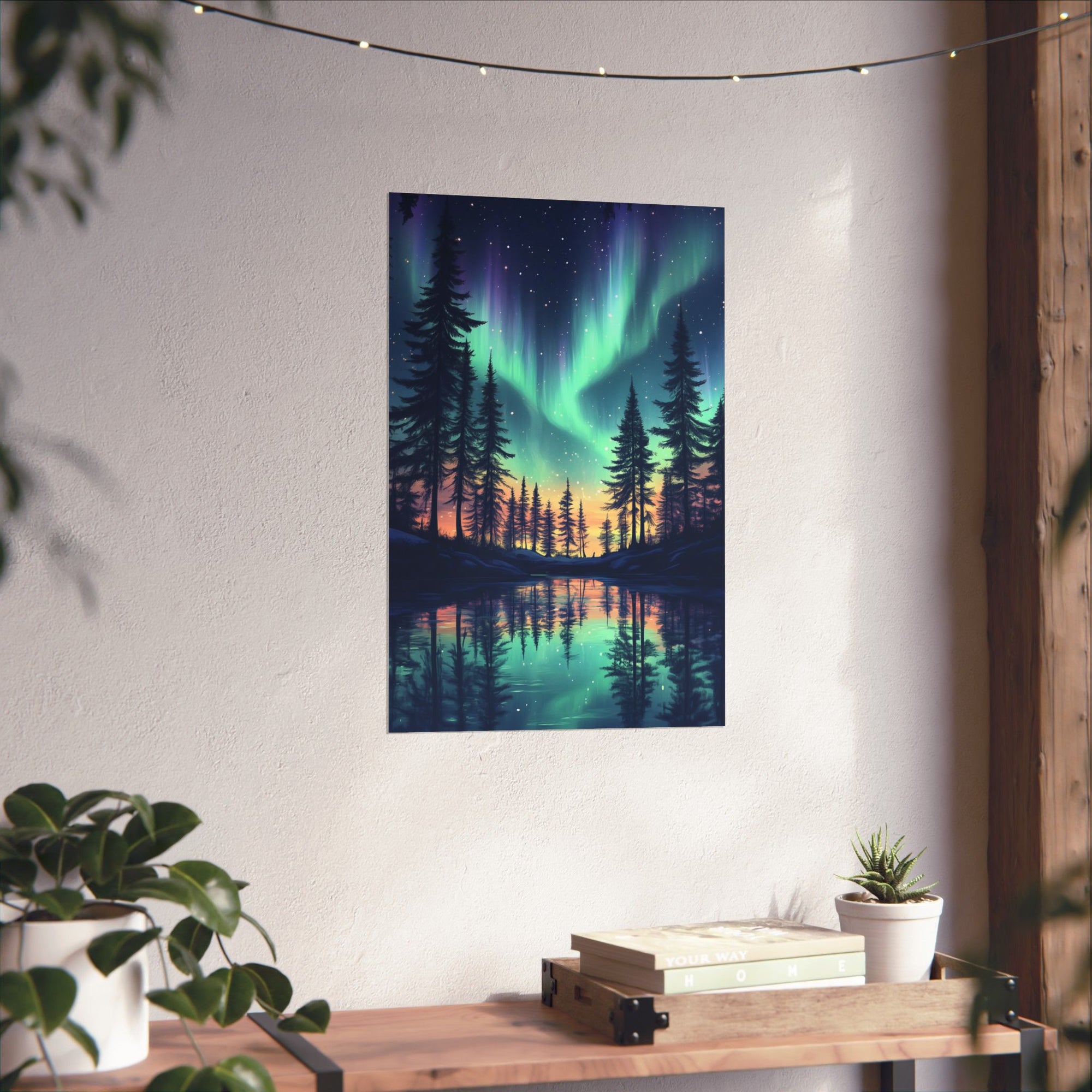 Northern Lights Wonder Poster Wall Art - SynthFrame