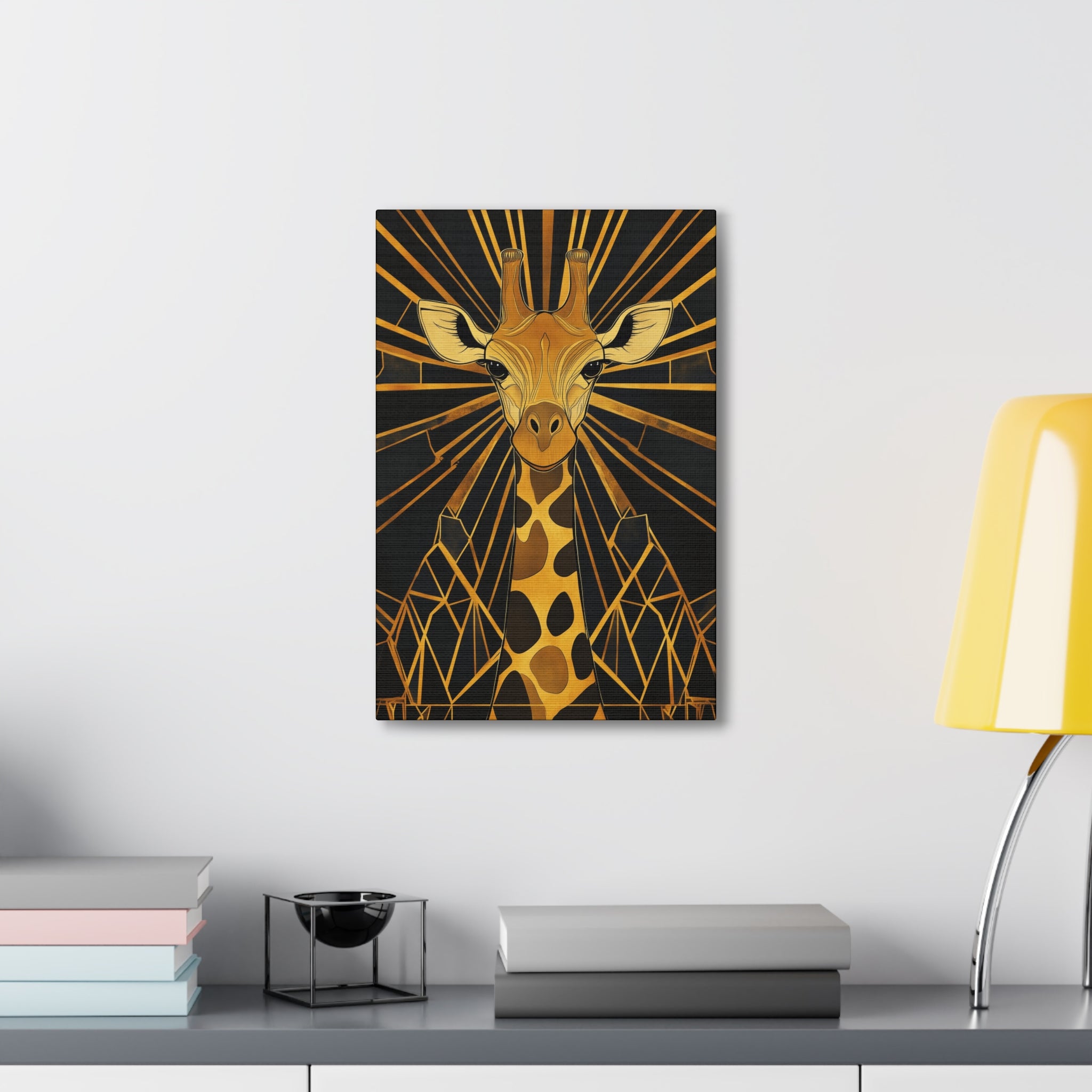 Gilded Giraffe Canvas Wall Art - SynthFrame