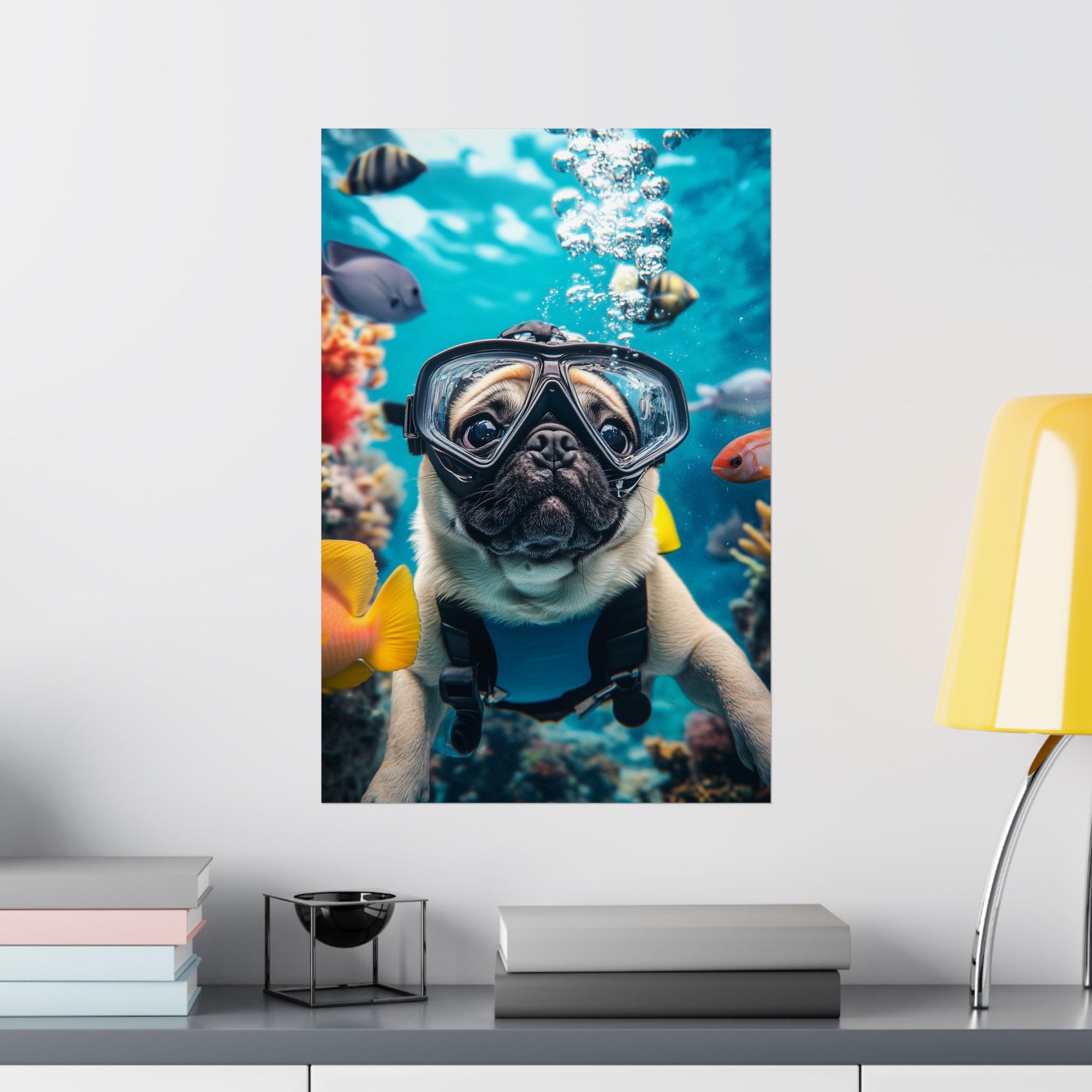 Underwater Pug Poster