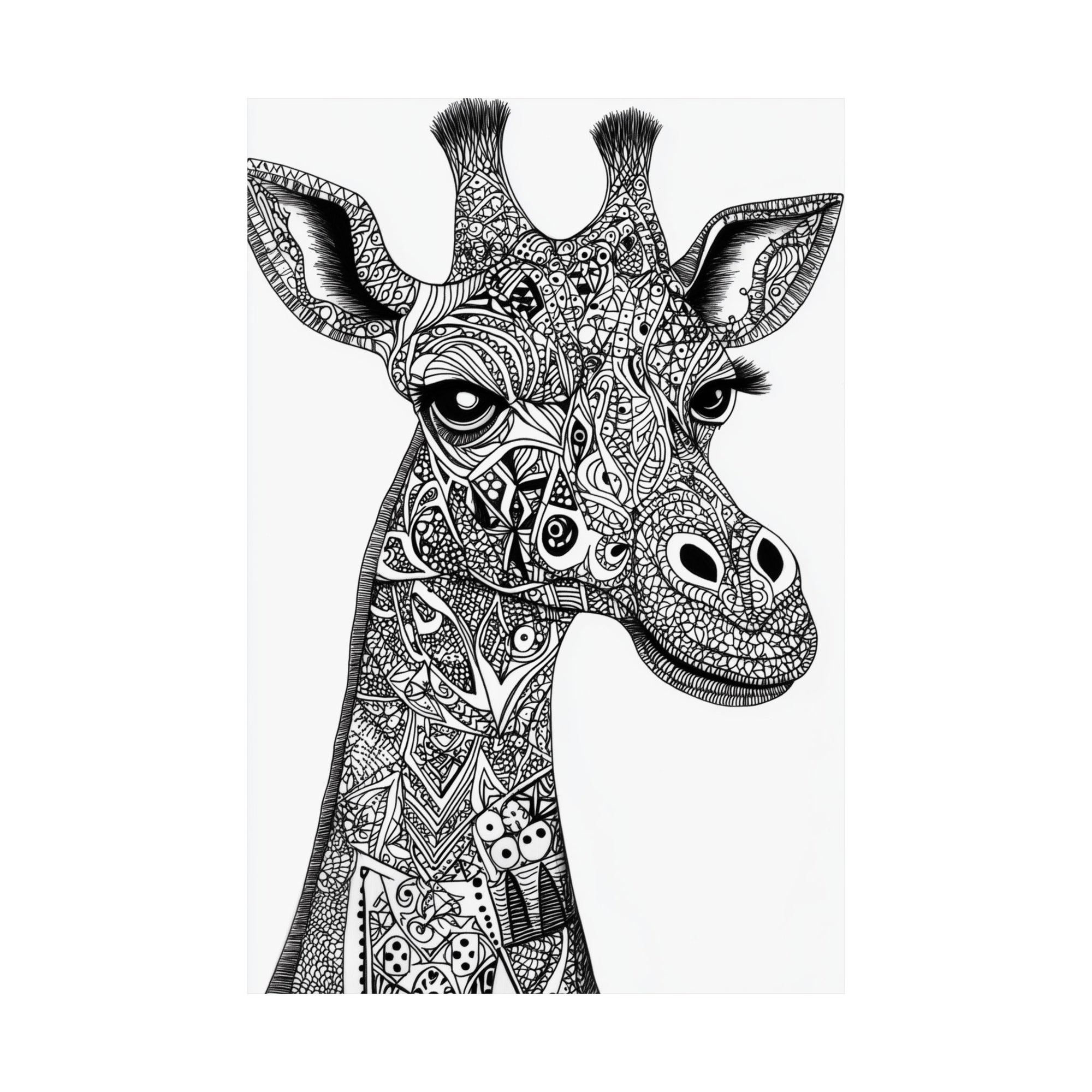 Zentangle Giraffe Poster