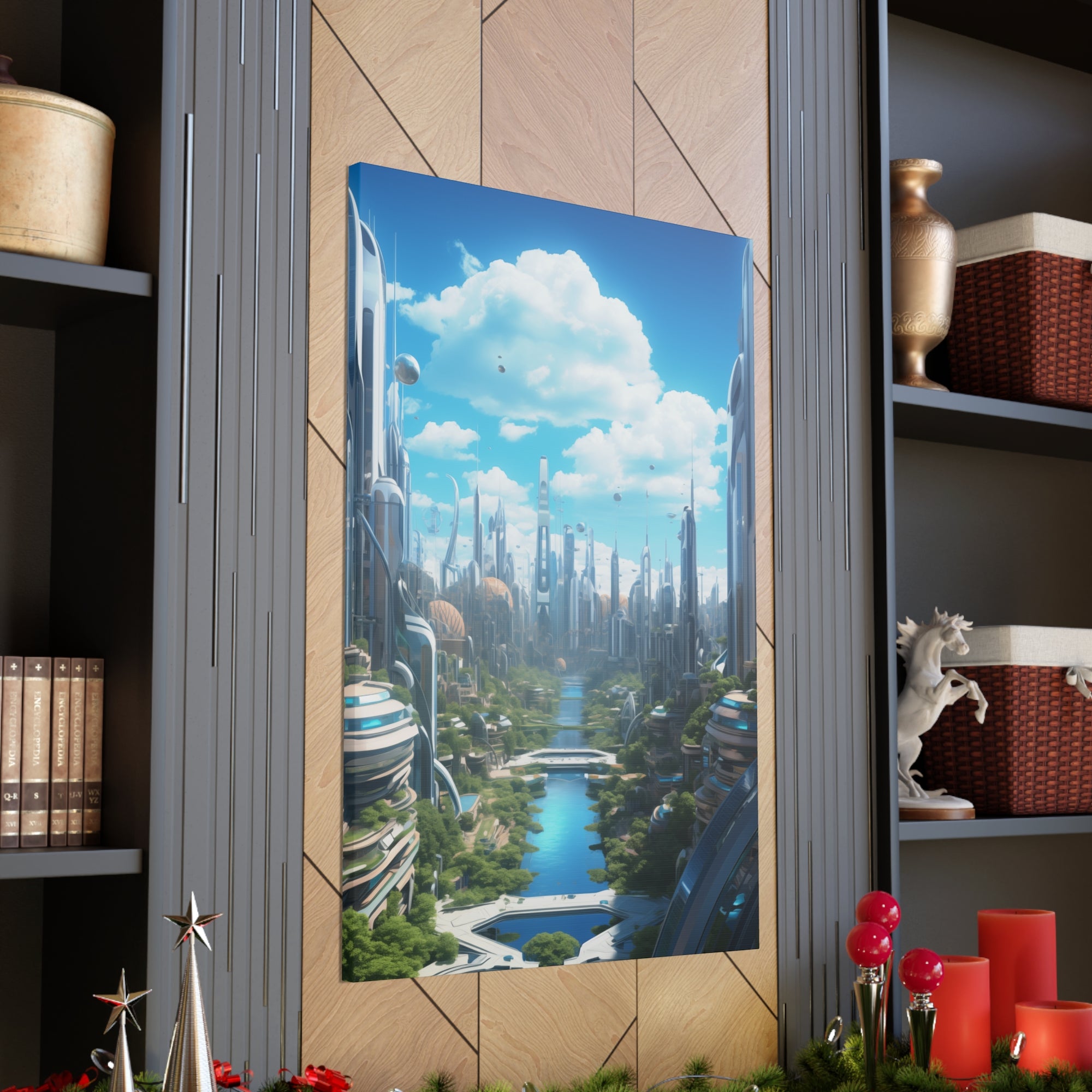 Futuristic Eco City 4 Canvas Wall Art - SynthFrame