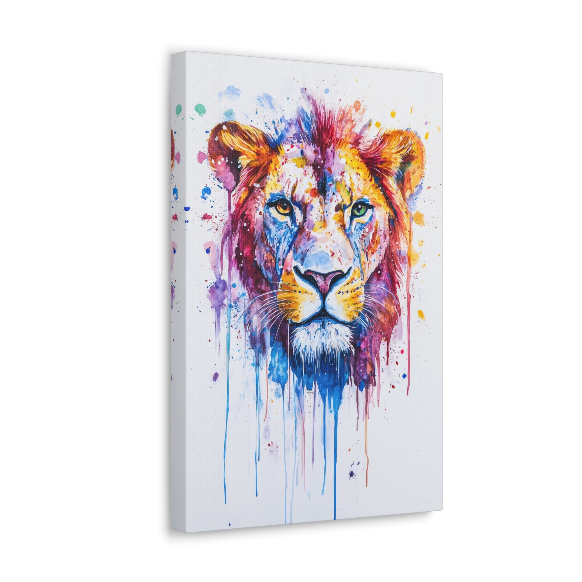 Watercolor Lion Canvas Wall Art - SynthFrame