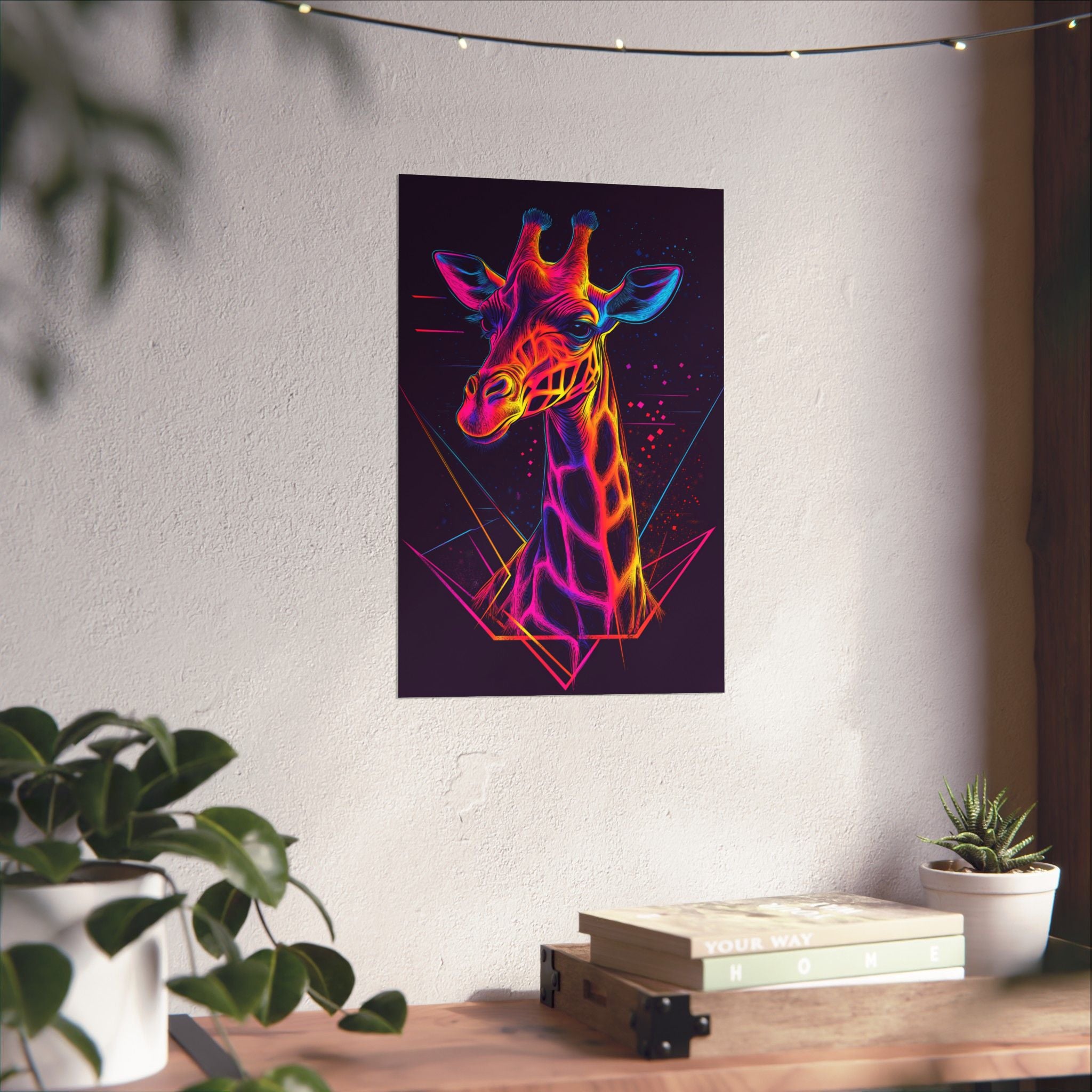 Neon Giraffe Poster