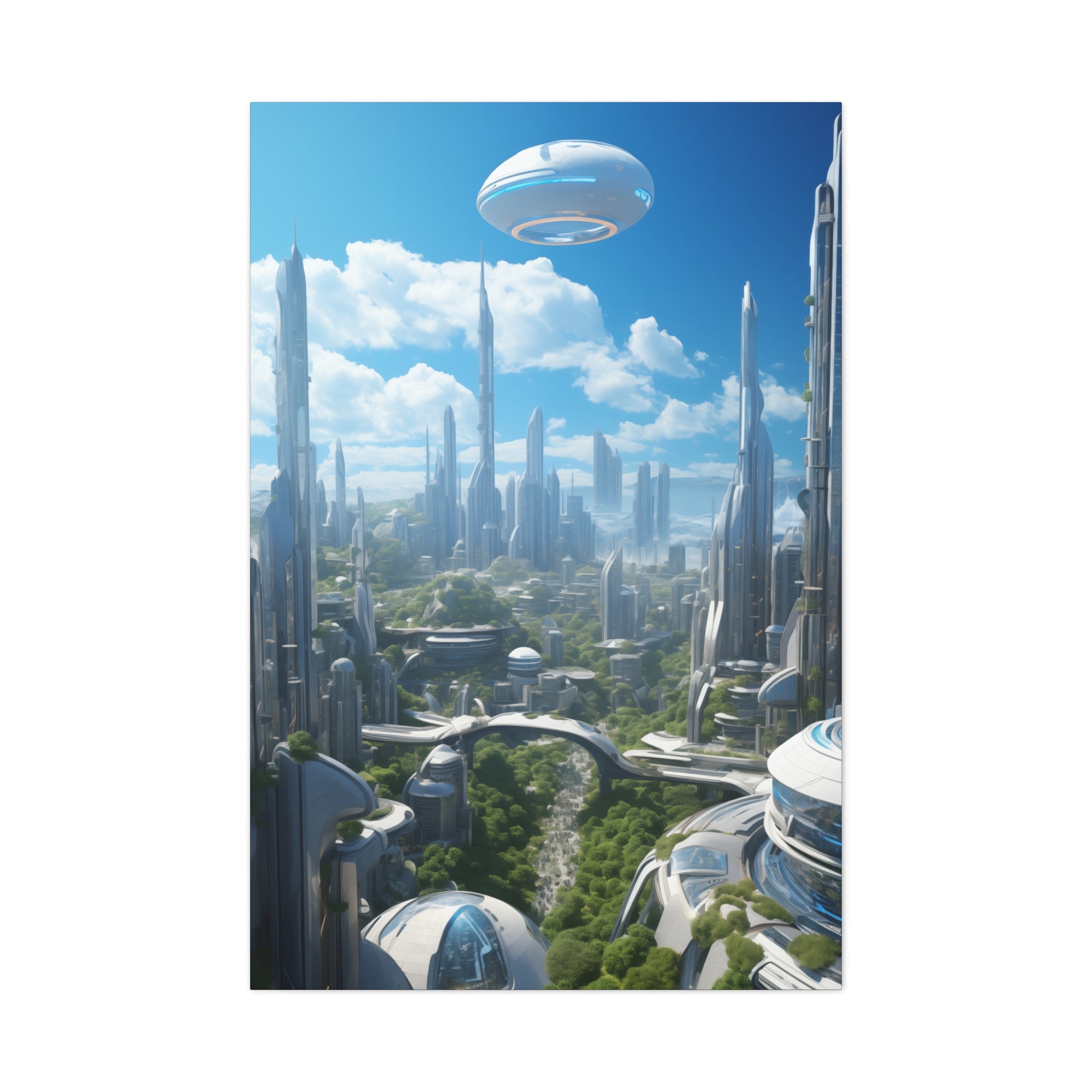 Futuristic Eco City 1 Canvas Wall Art - SynthFrame