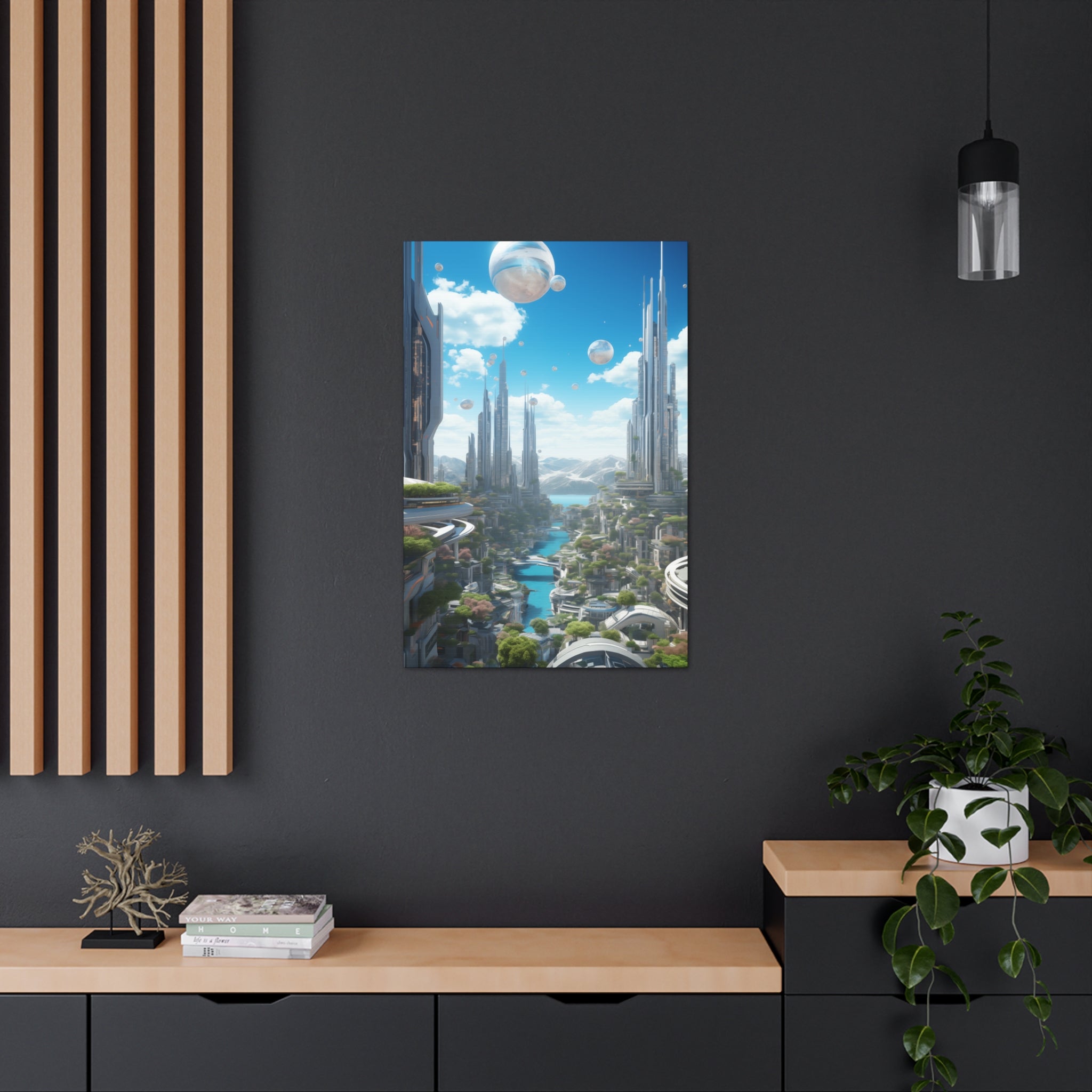 Futuristic Eco City 5 Canvas Wall Art - SynthFrame