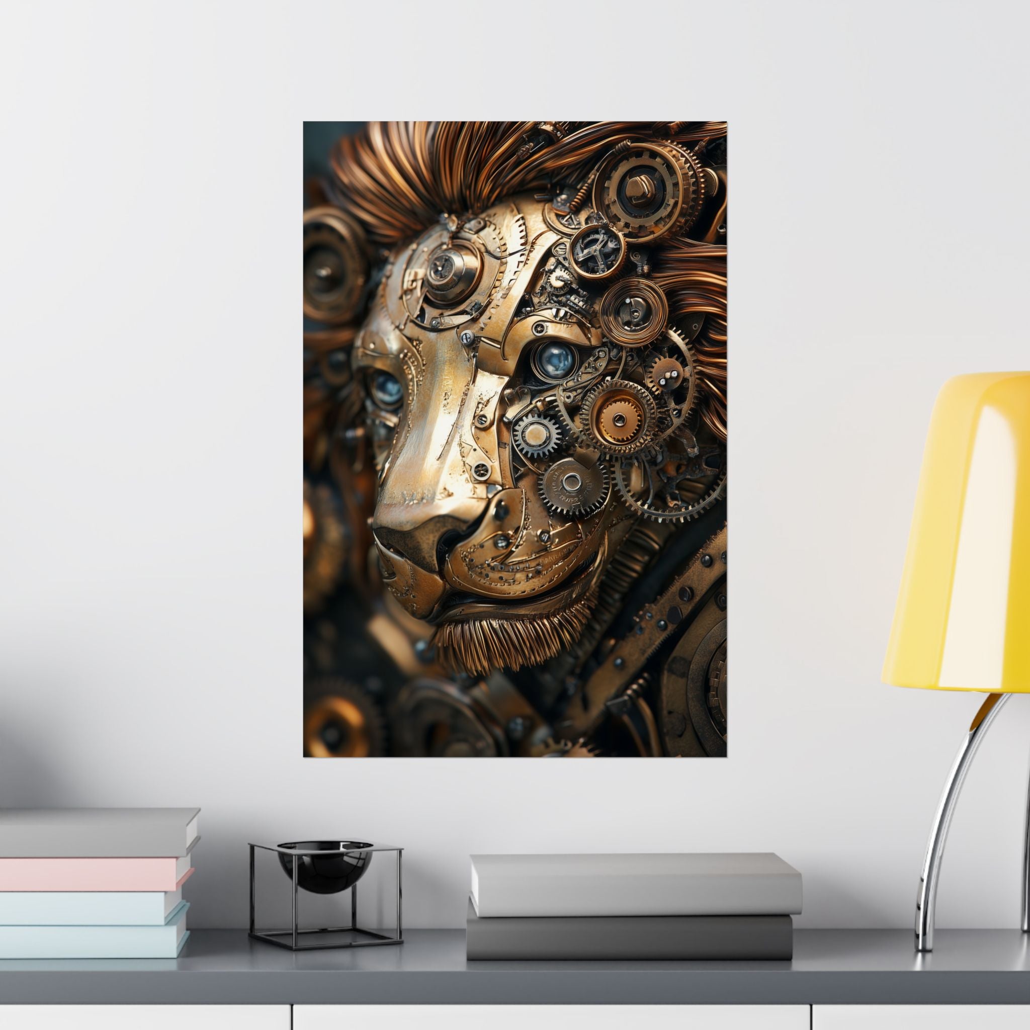 Steampunk Lion: Mechanical Marvel Poster