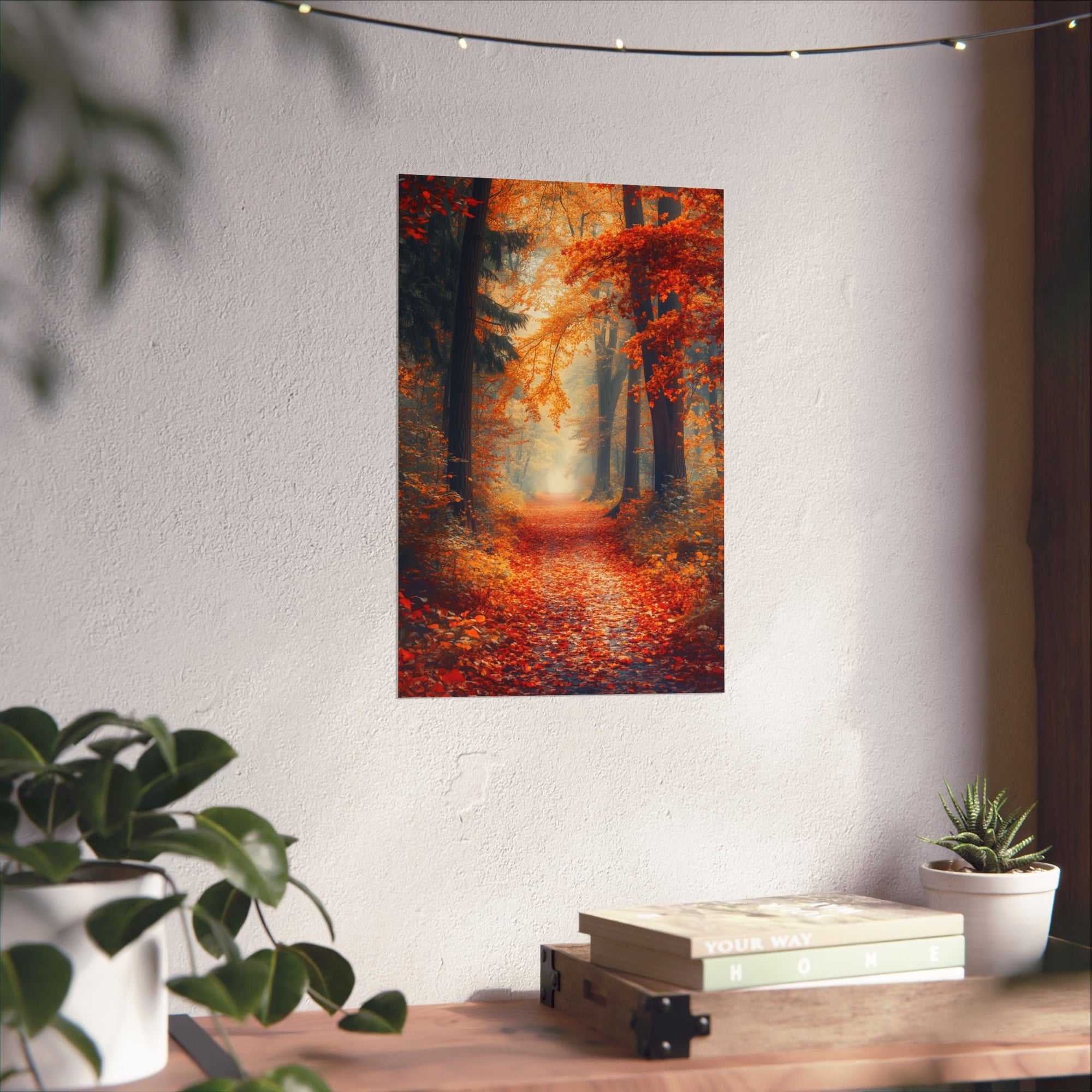 Autumn Forest Path Poster Wall Art - SynthFrame