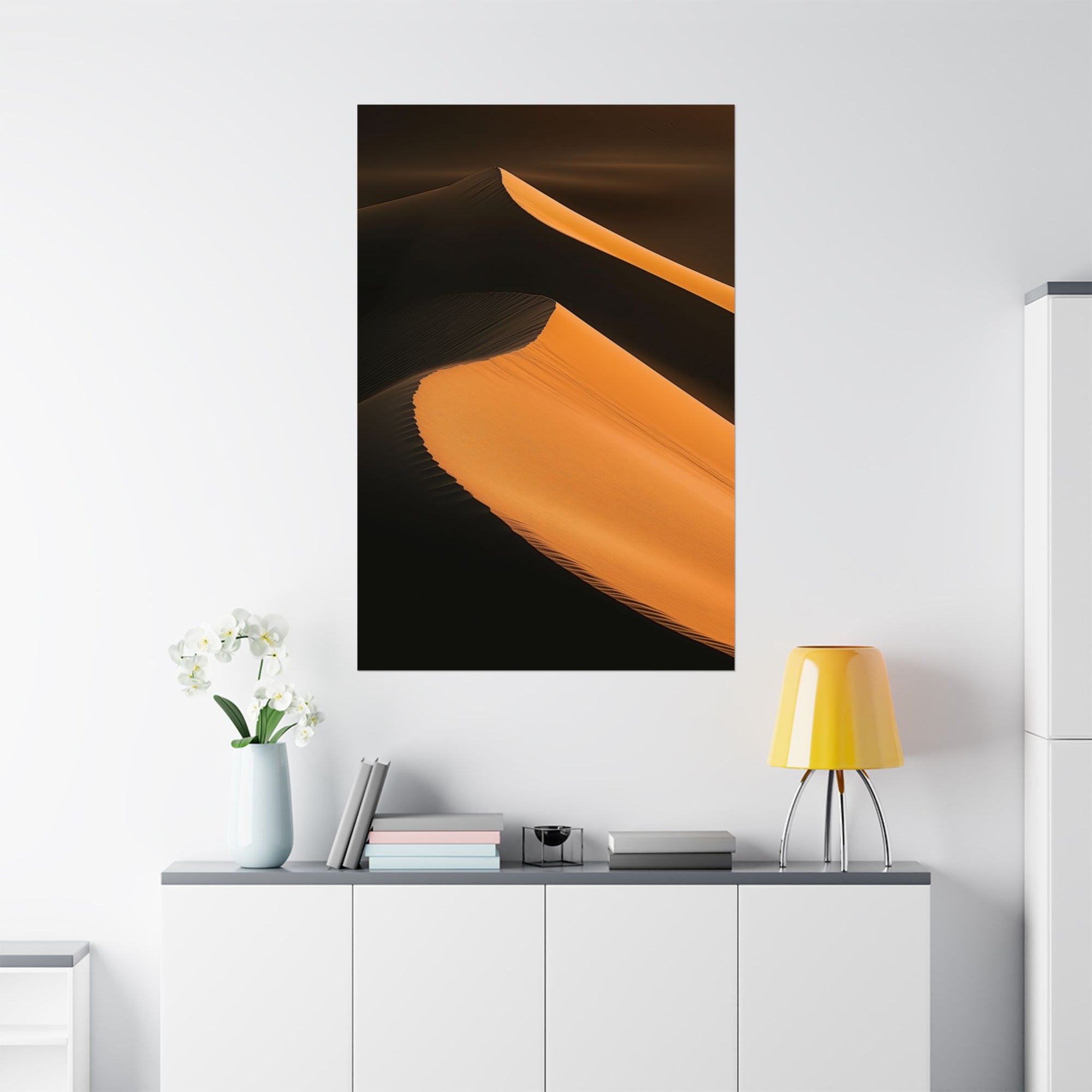 Minimalist Desert Dunes Poster Wall Art - SynthFrame