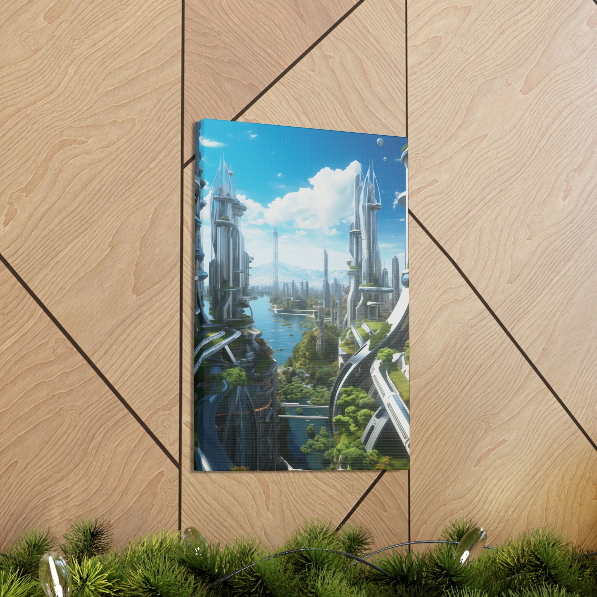 Futuristic Eco City 9 Canvas Wall Art - SynthFrame