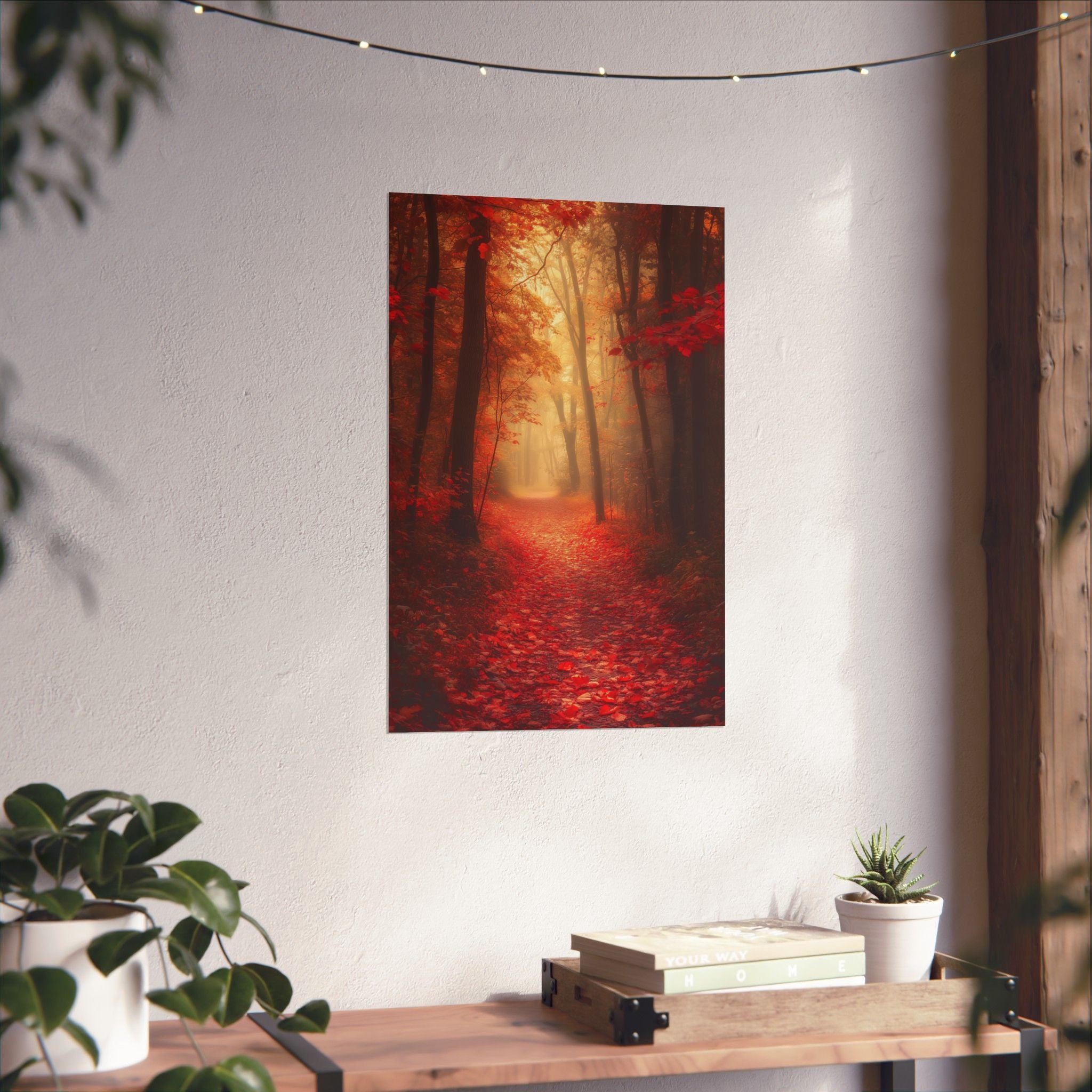 Autumn Forest Path Poster Wall Art - SynthFrame