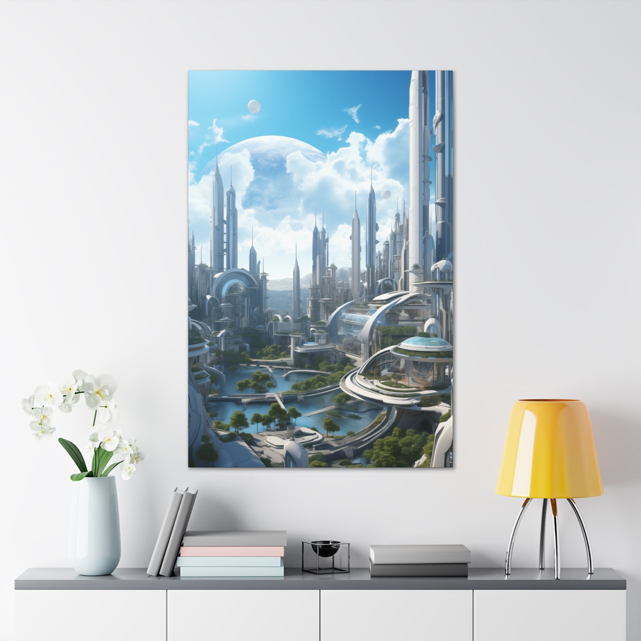 Futuristic Eco City 2 Canvas Wall Art - SynthFrame