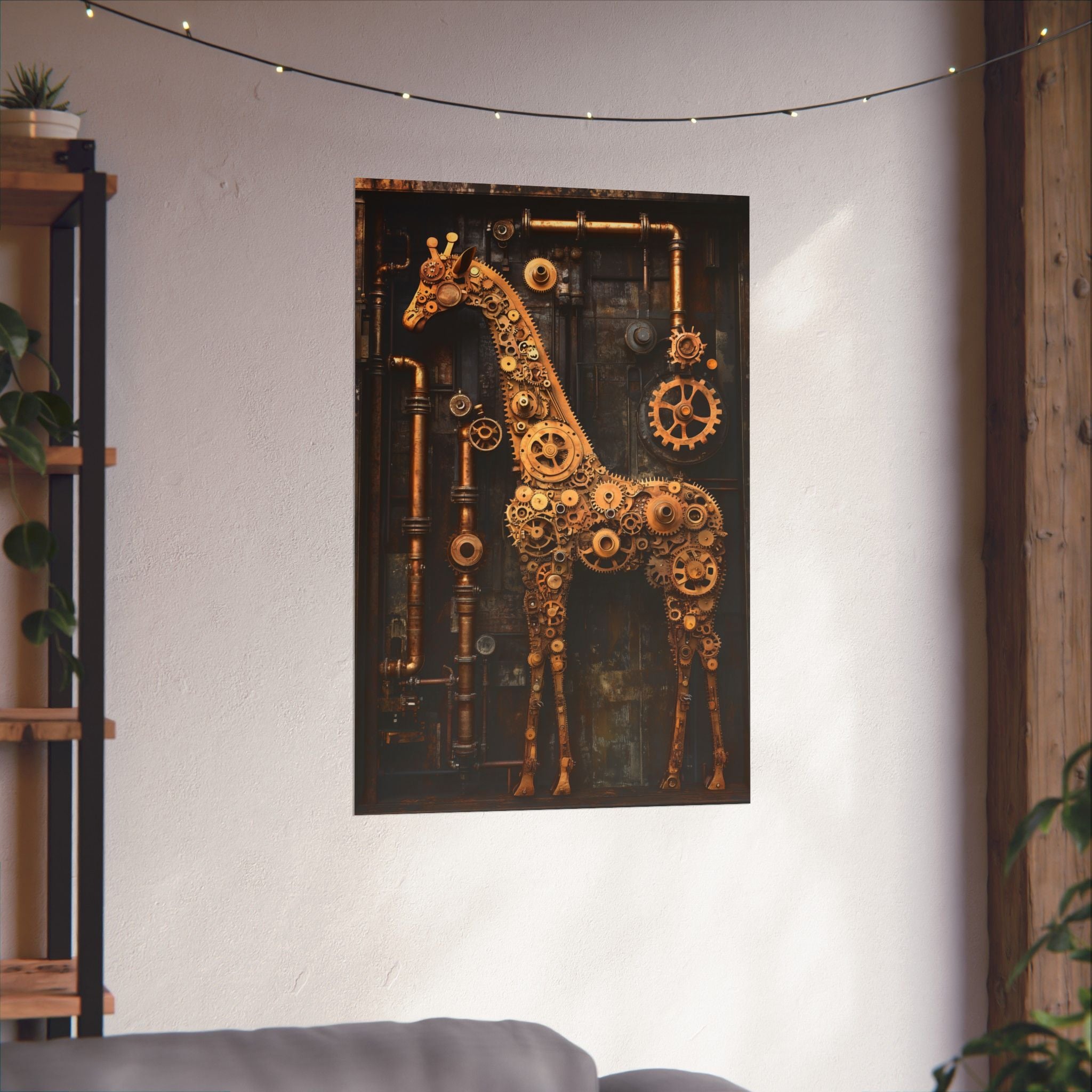 Steampunk Giraffe: Mechanical Marvel Poster