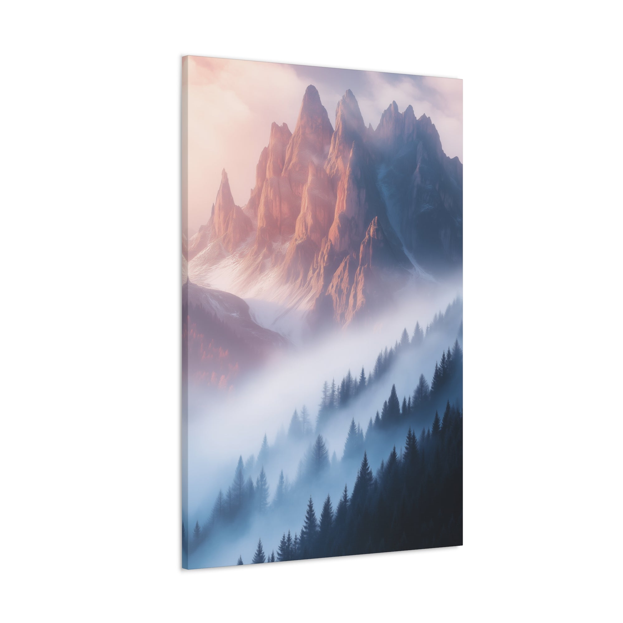 Misty Mountain Dreamscape Canvas Wall Art - SynthFrame