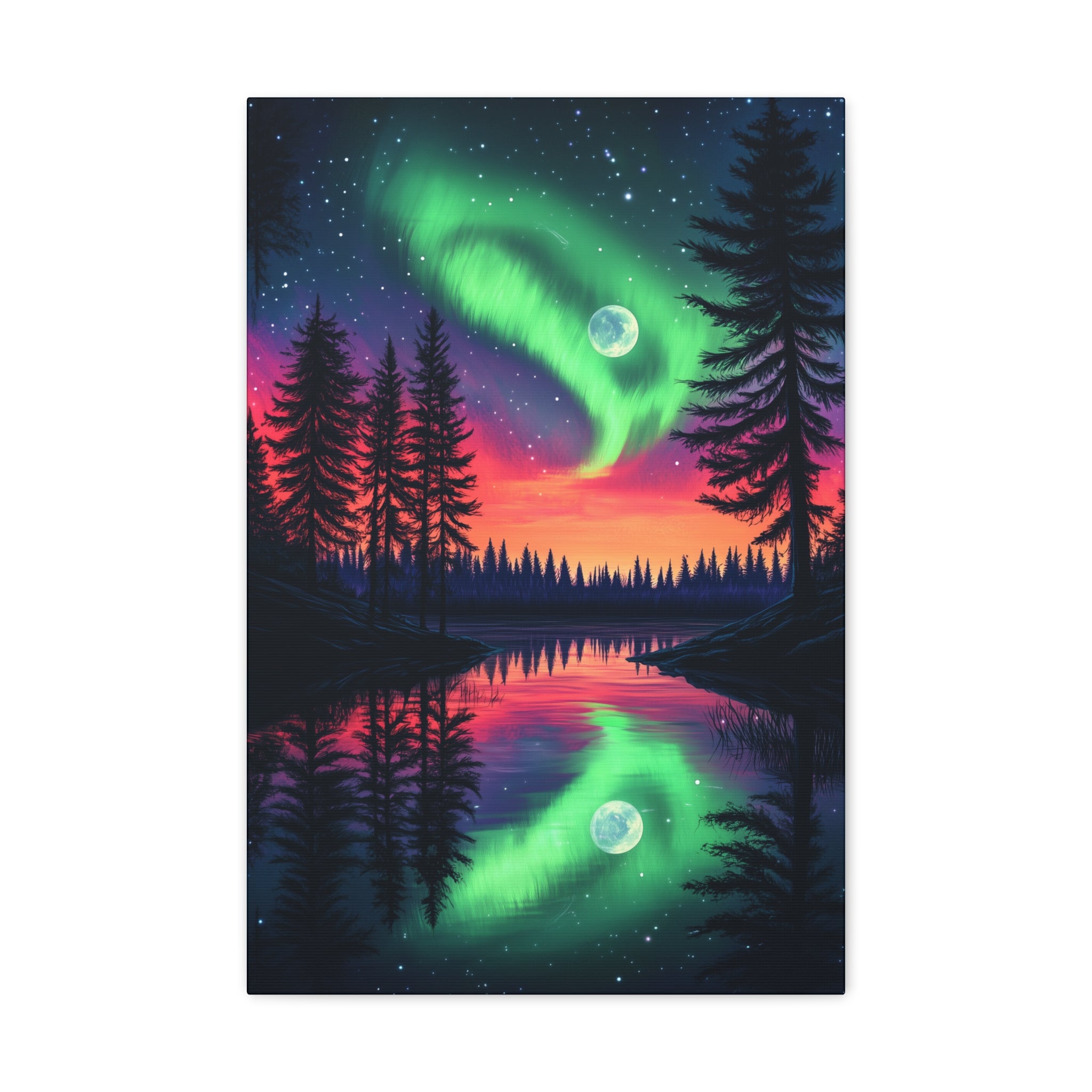 Northern Lights Wonder Canvas Wall Art - SynthFrame