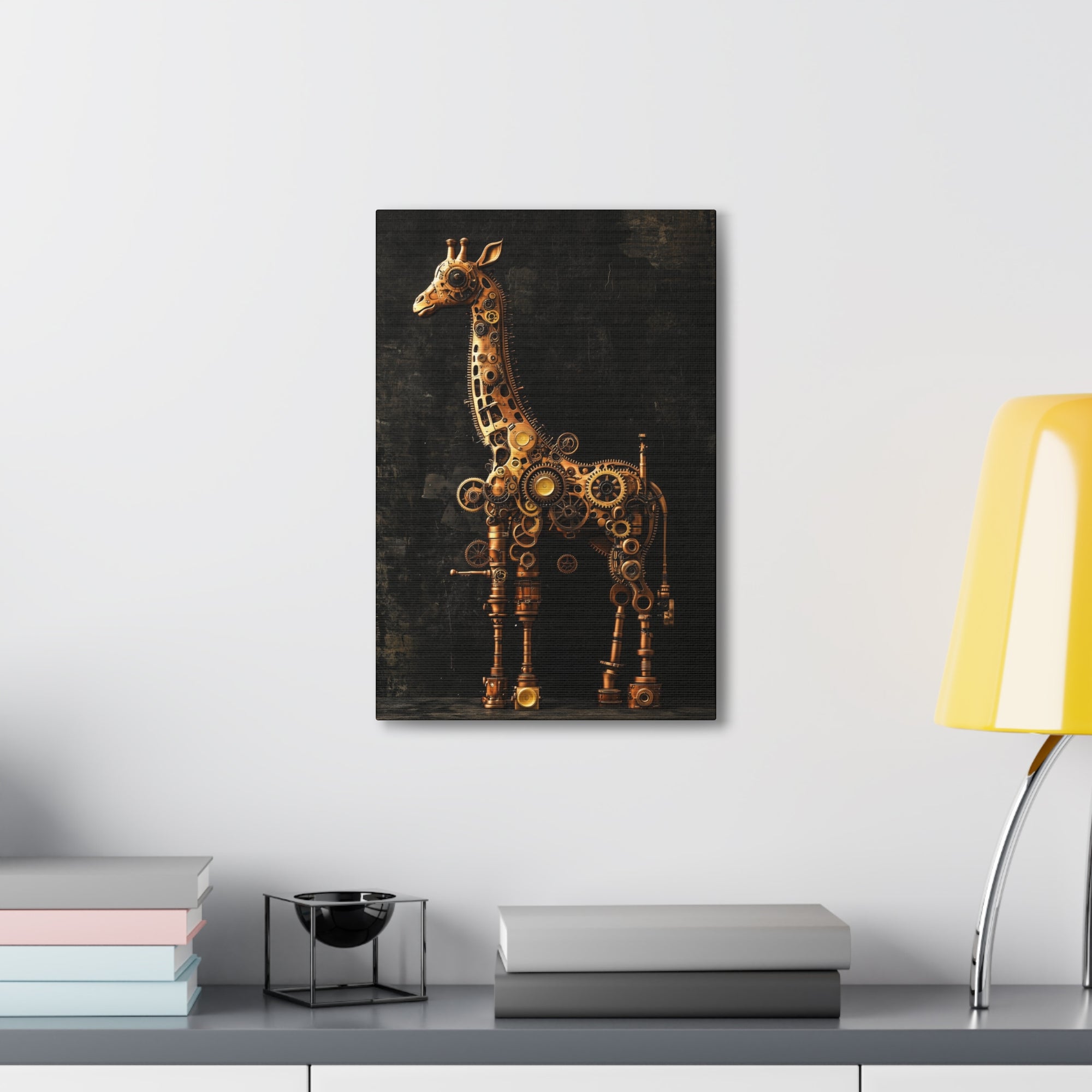 Steampunk Giraffe Canvas Wall Art - SynthFrame