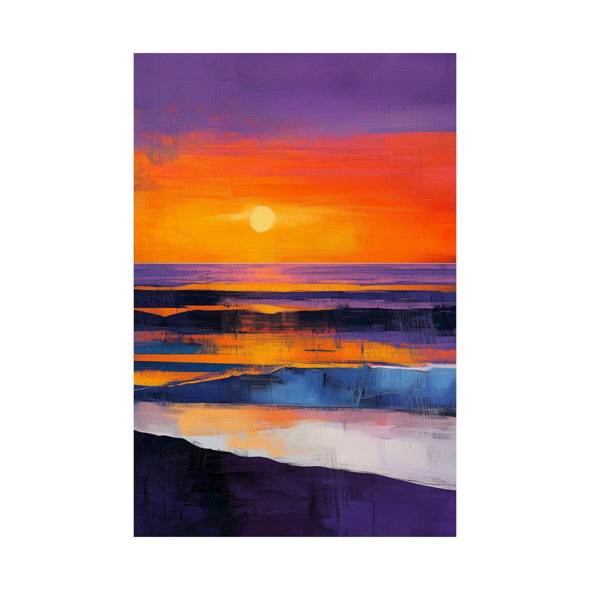 Abstract Coastal Sunset Poster Wall Art - SynthFrame