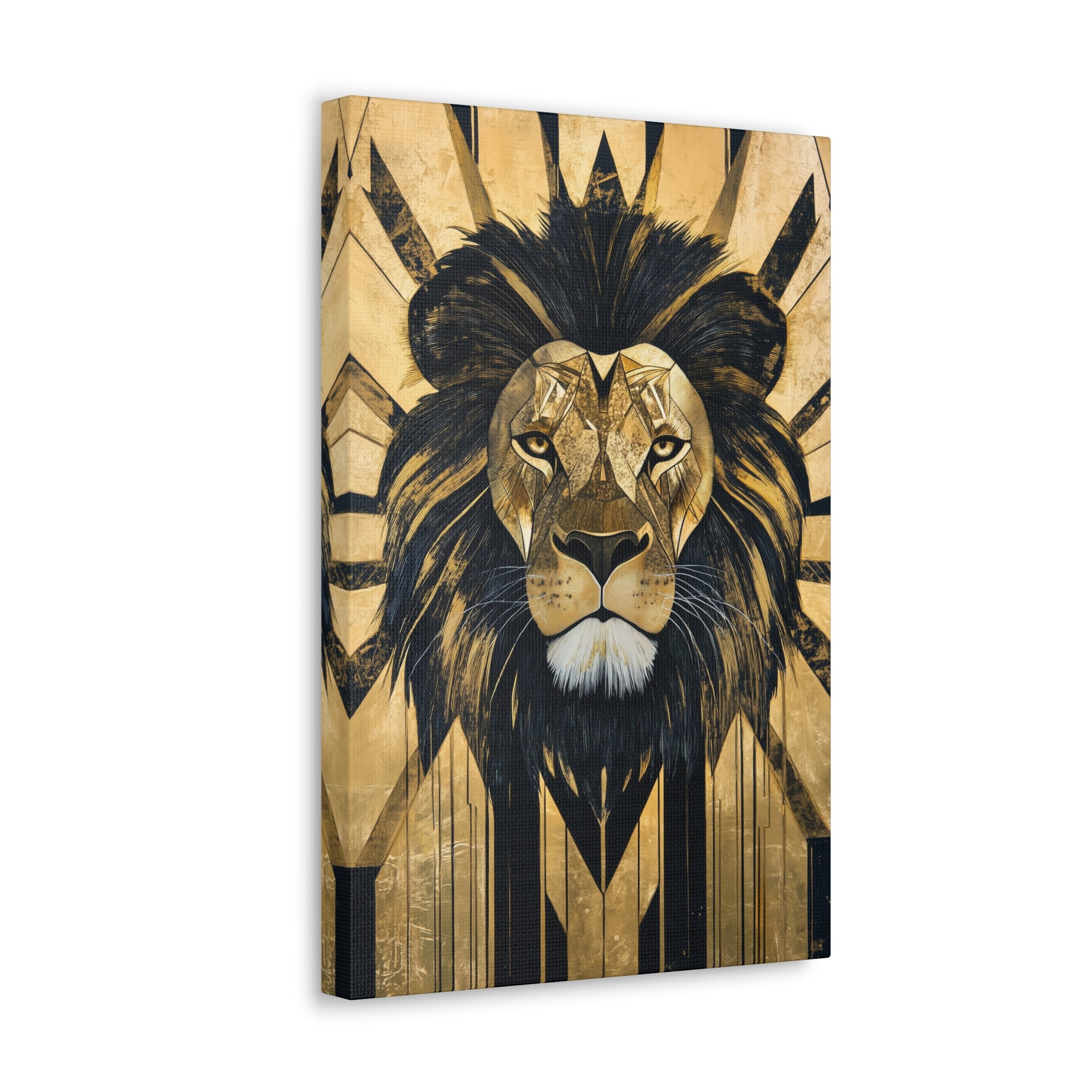 Gilded Lion Canvas Wall Art - SynthFrame