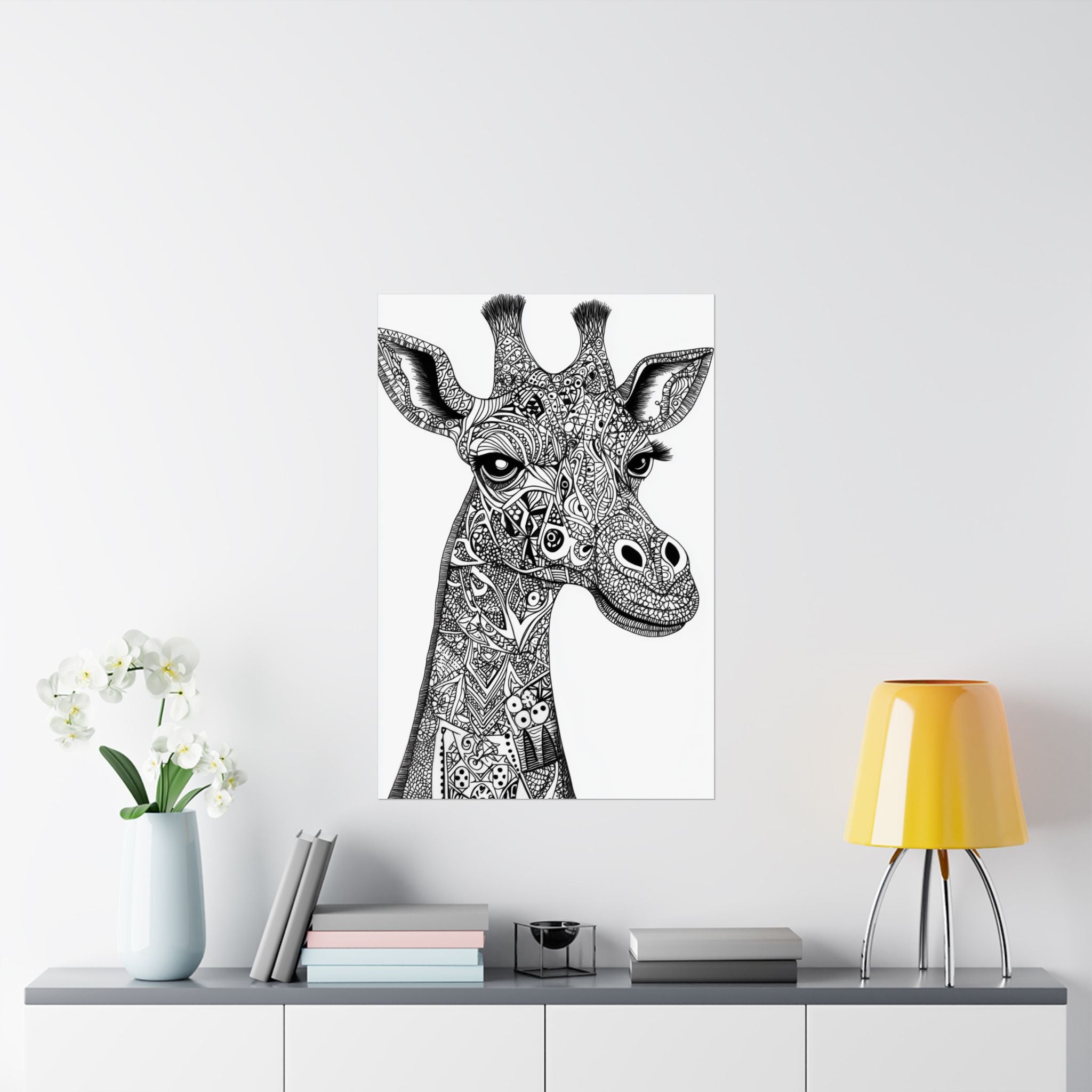 Zentangle Giraffe Poster