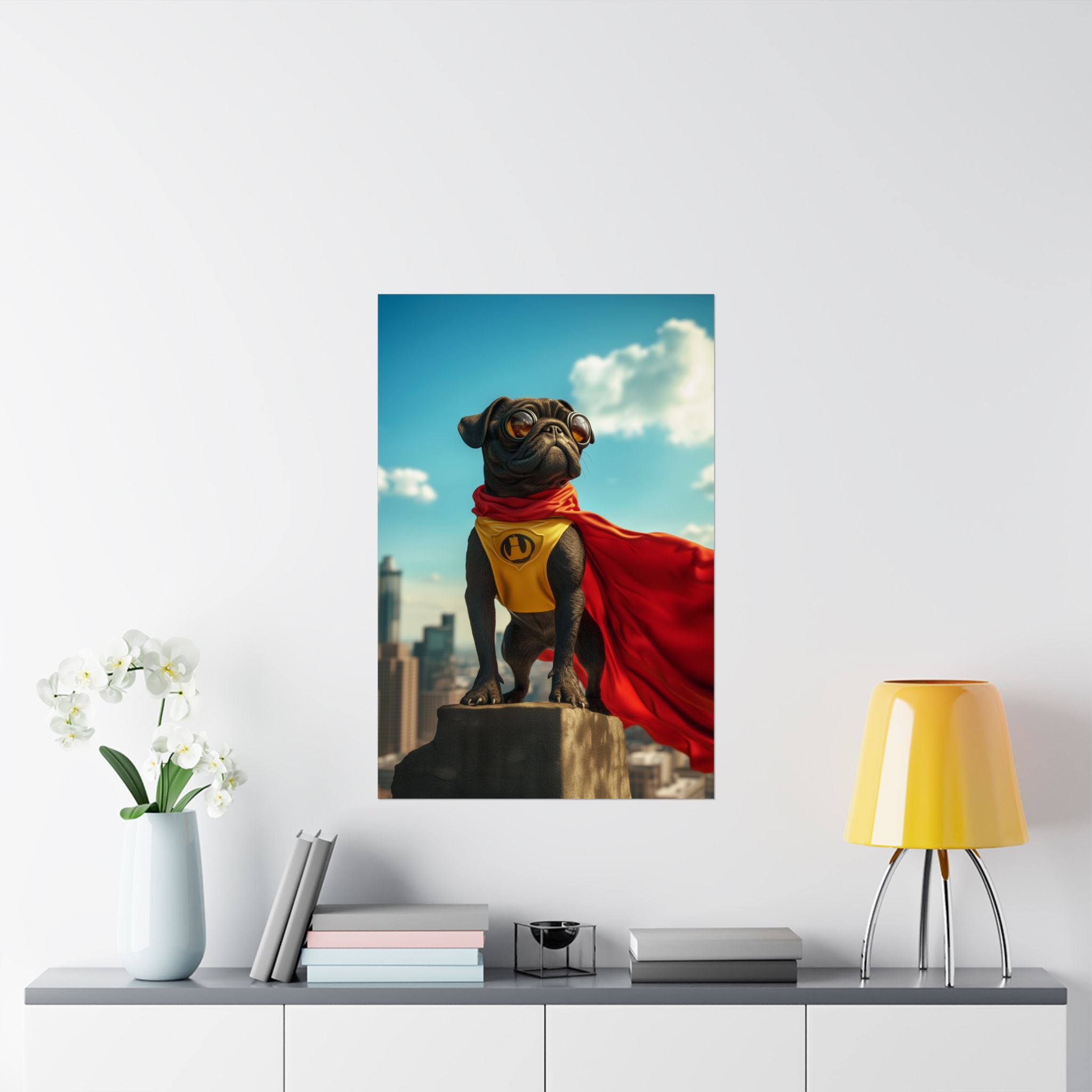 Superhero Pug Poster