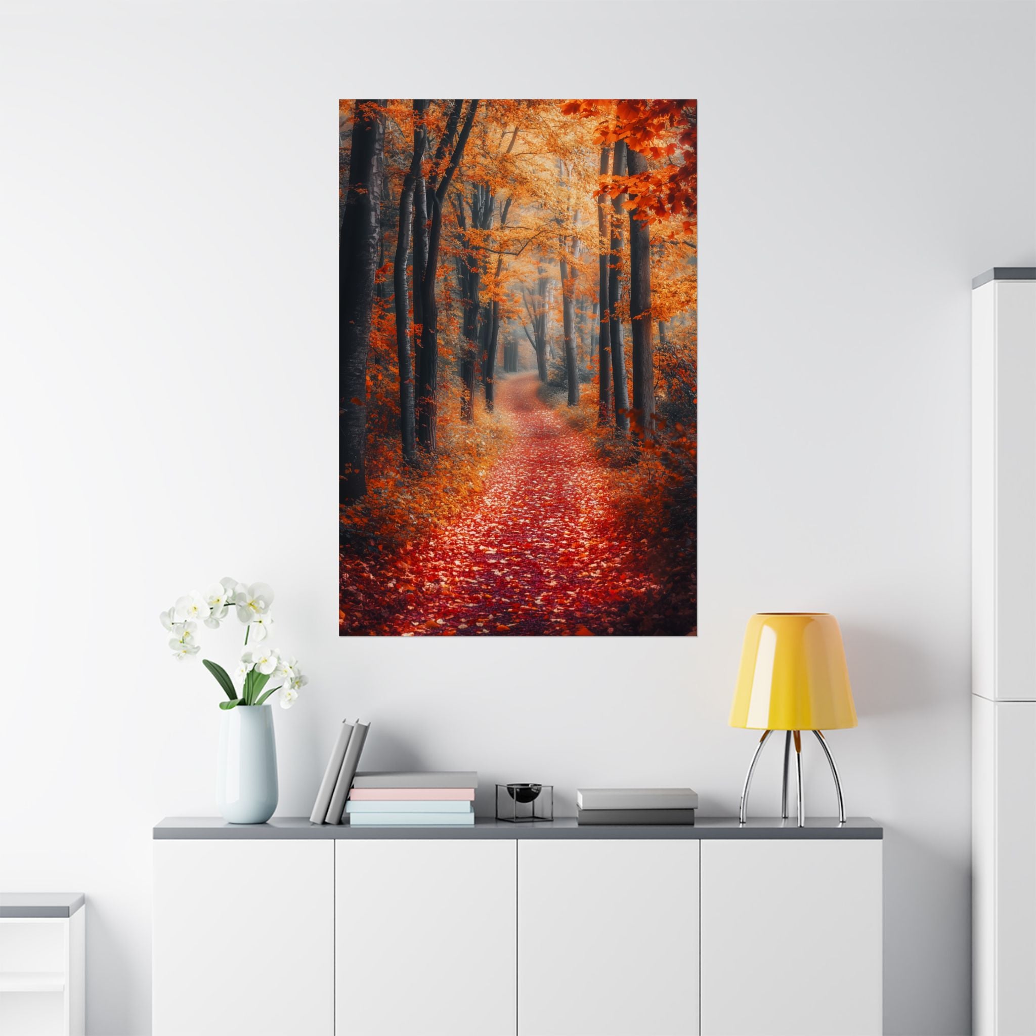 Autumn Forest Path Poster Wall Art - SynthFrame