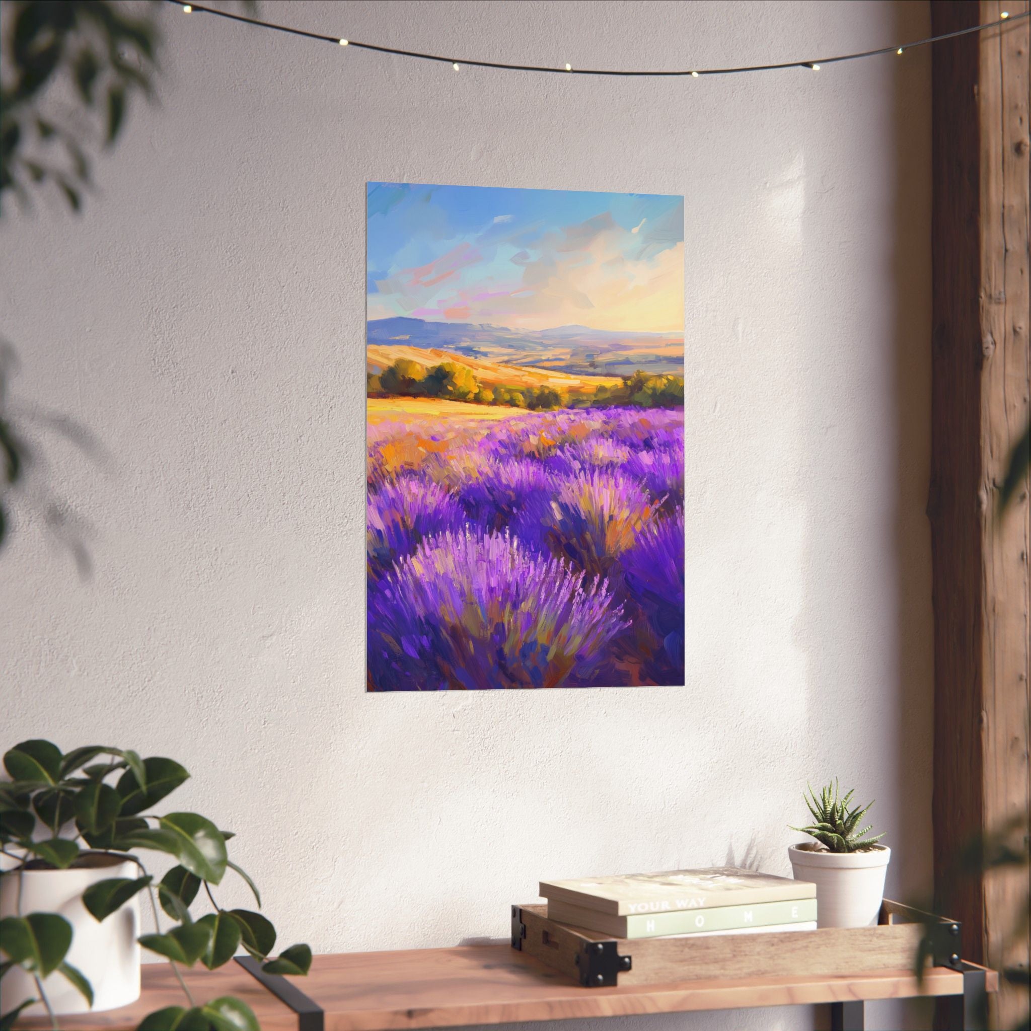 Impressionist Lavender Fields Poster Wall Art - SynthFrame