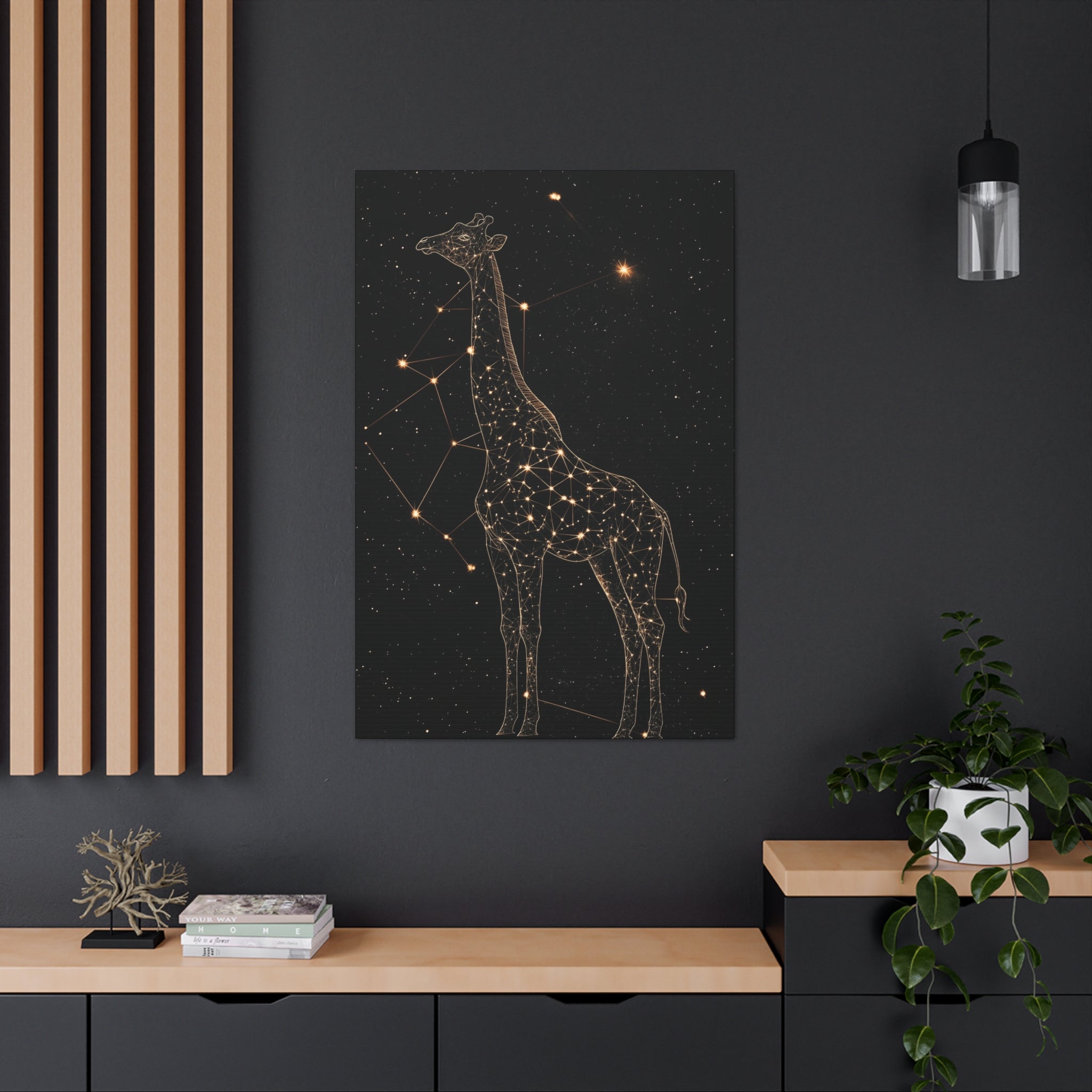 Constellation Giraffe Canvas Wall Art - SynthFrame