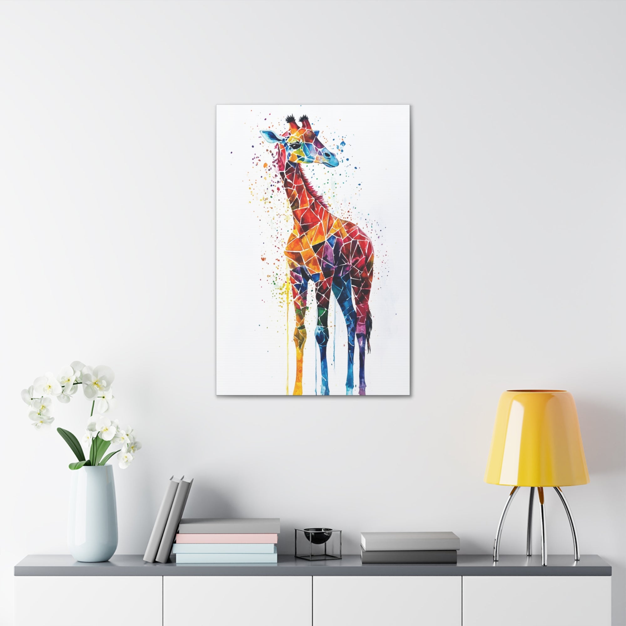 Watercolor Giraffe Canvas Wall Art - SynthFrame