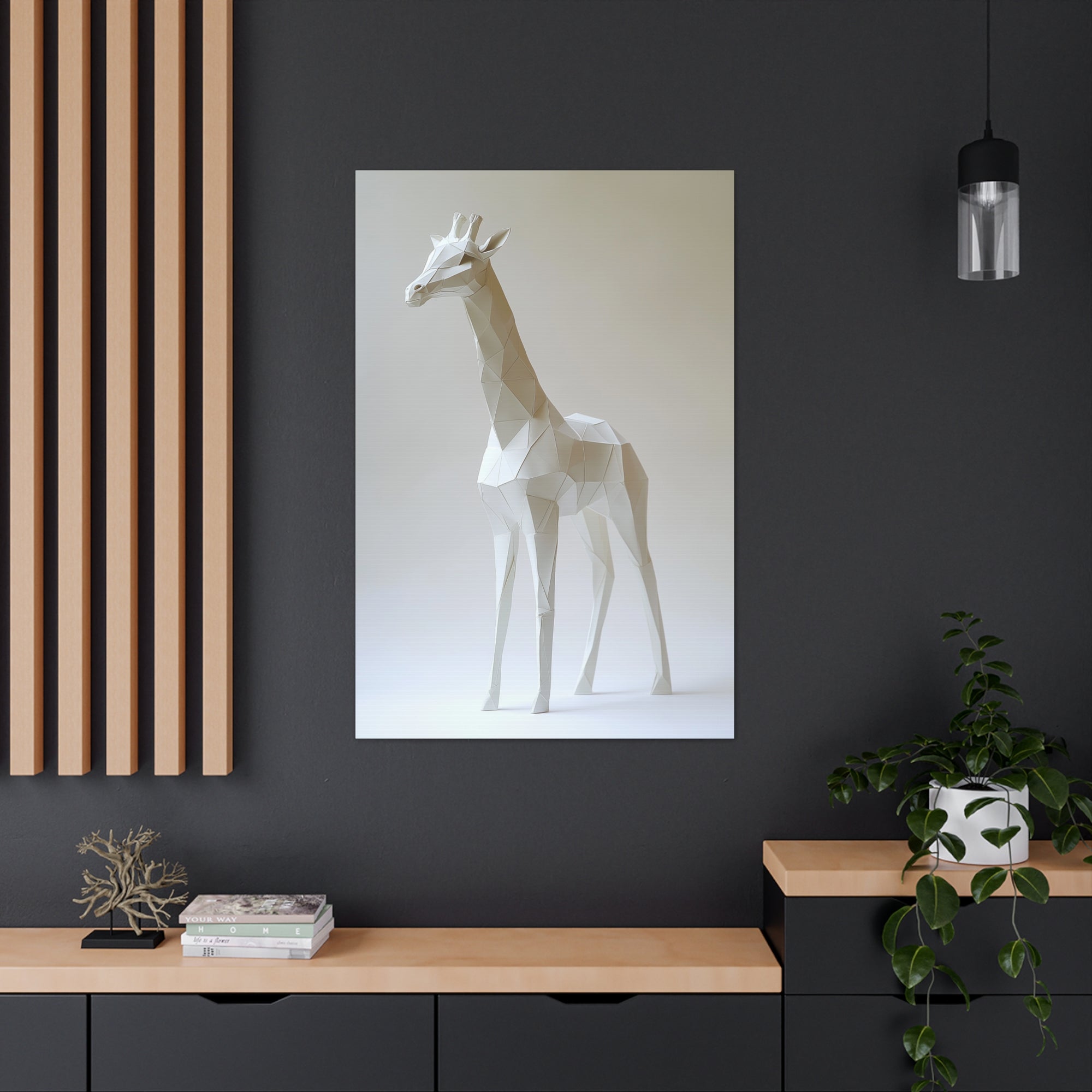 Folded Giraffe Canvas Wall Art - SynthFrame