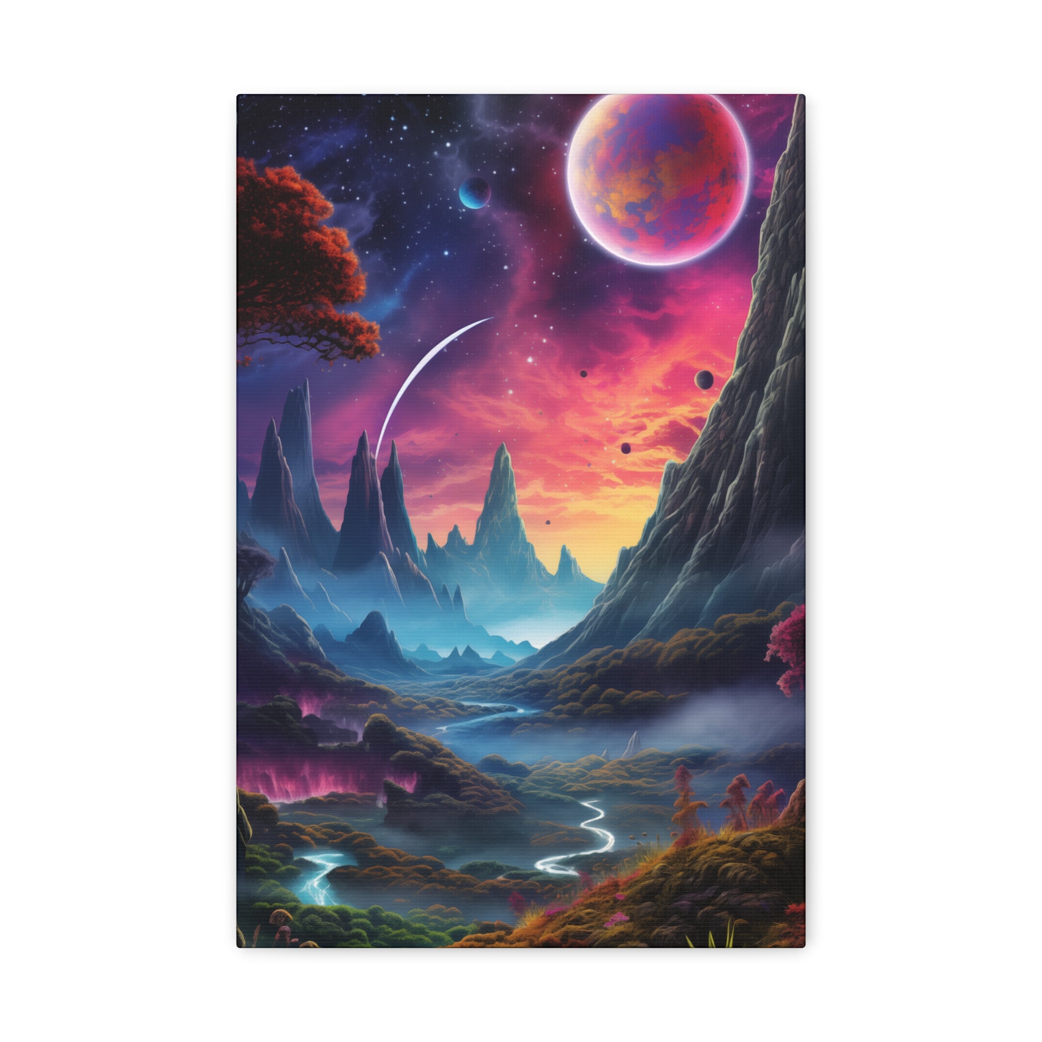 Vibrant Alien Planet 2 Canvas Wall Art - SynthFrame