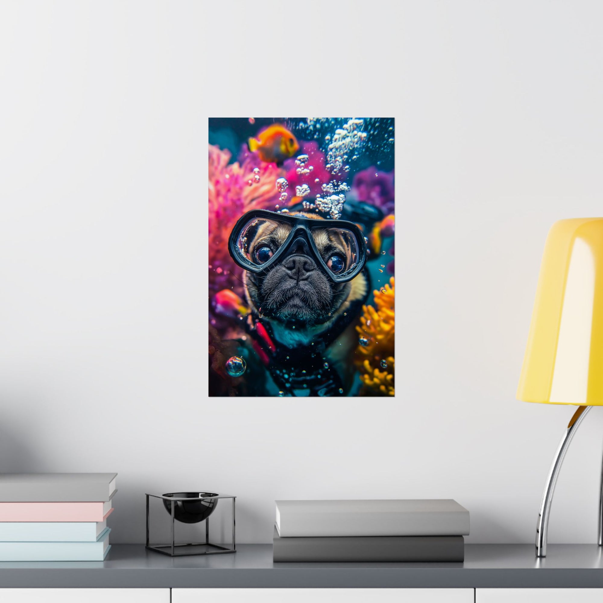 Underwater Pug Poster