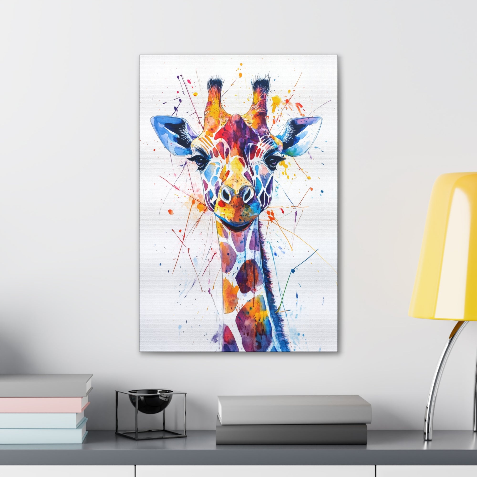 Watercolor Giraffe Canvas Wall Art - SynthFrame