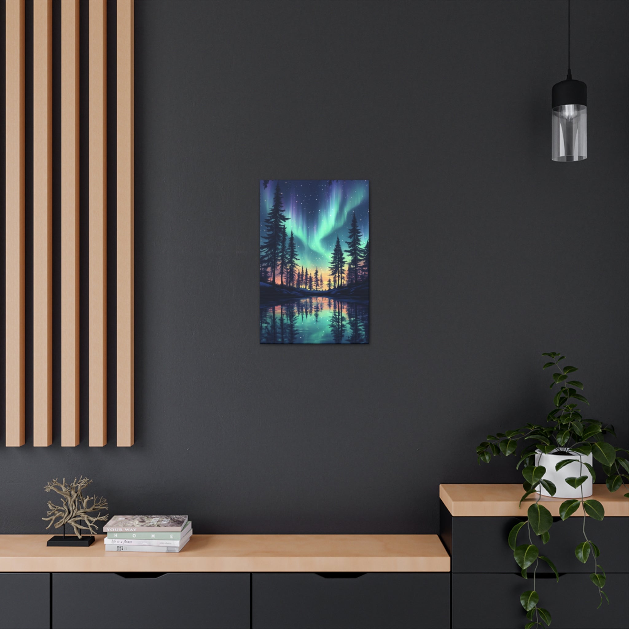 Northern Lights Wonder Canvas Wall Art - SynthFrame