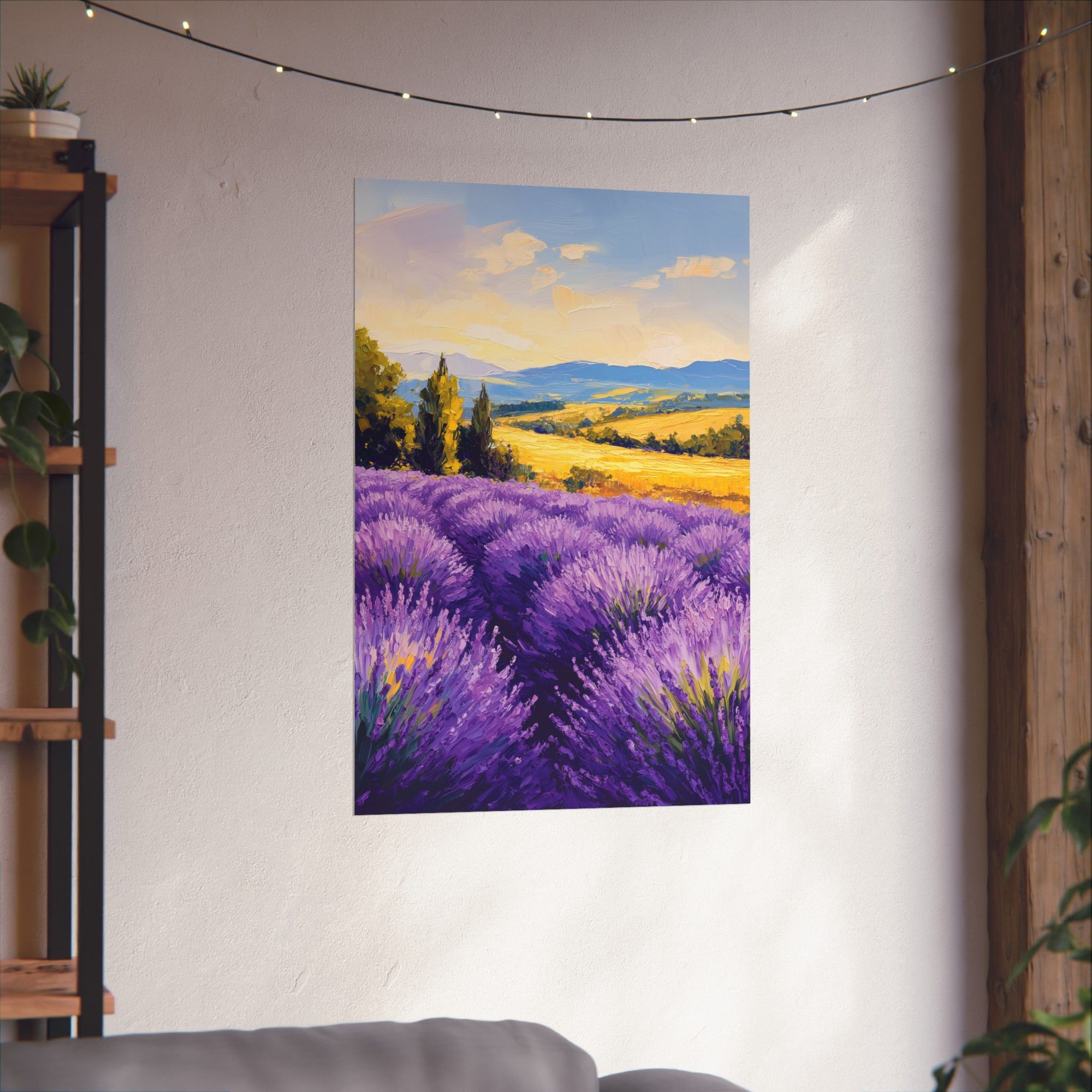 Impressionist Lavender Fields Poster Wall Art - SynthFrame