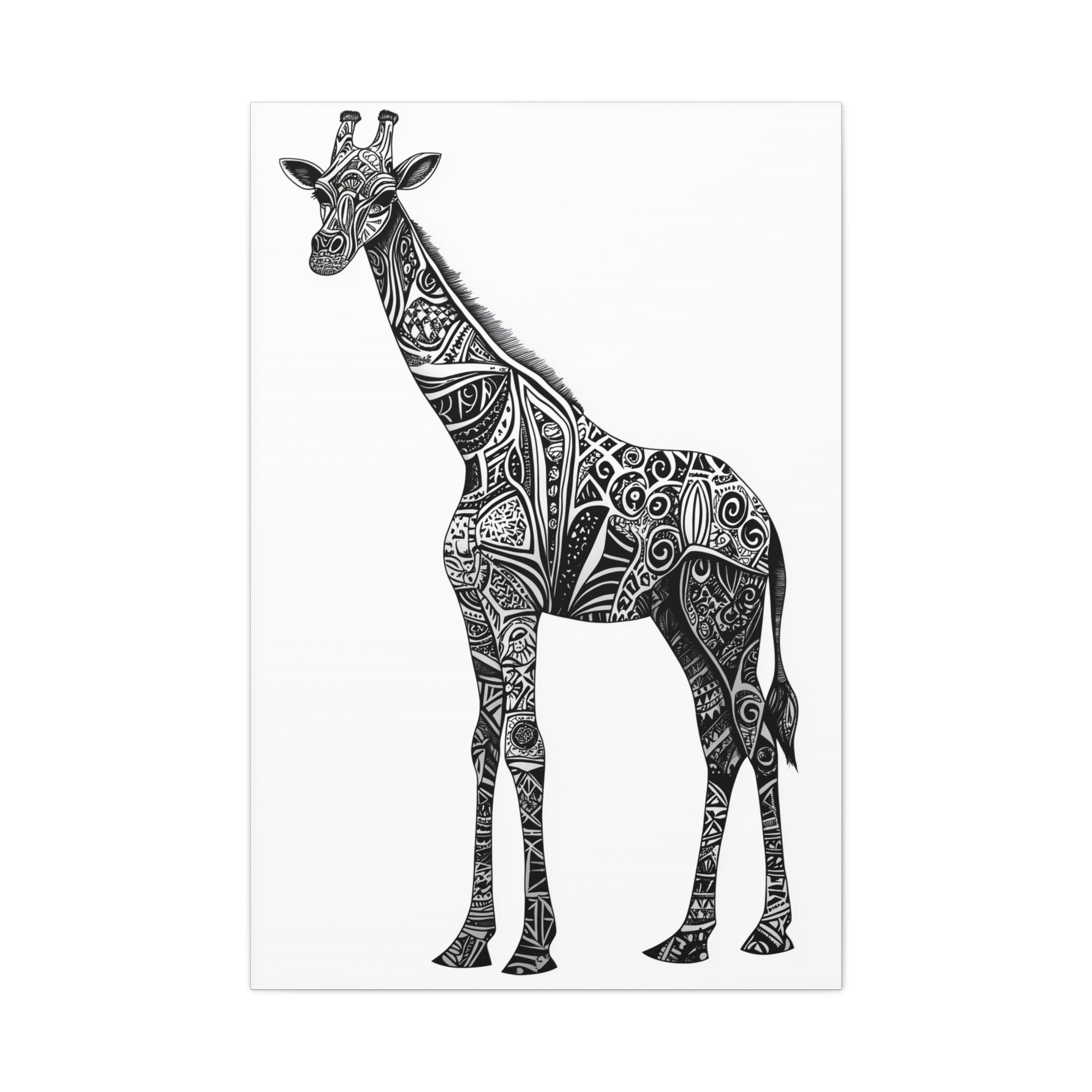 Zentangle Giraffe Canvas Wall Art - SynthFrame