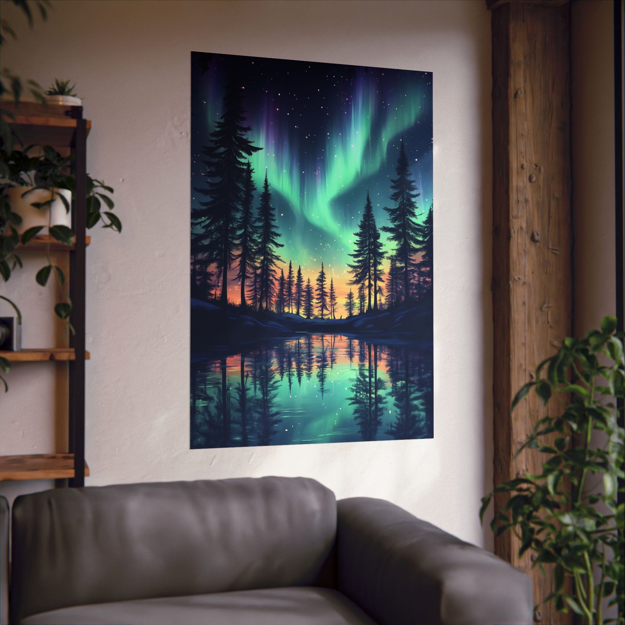 Northern Lights Wonder Poster Wall Art - SynthFrame