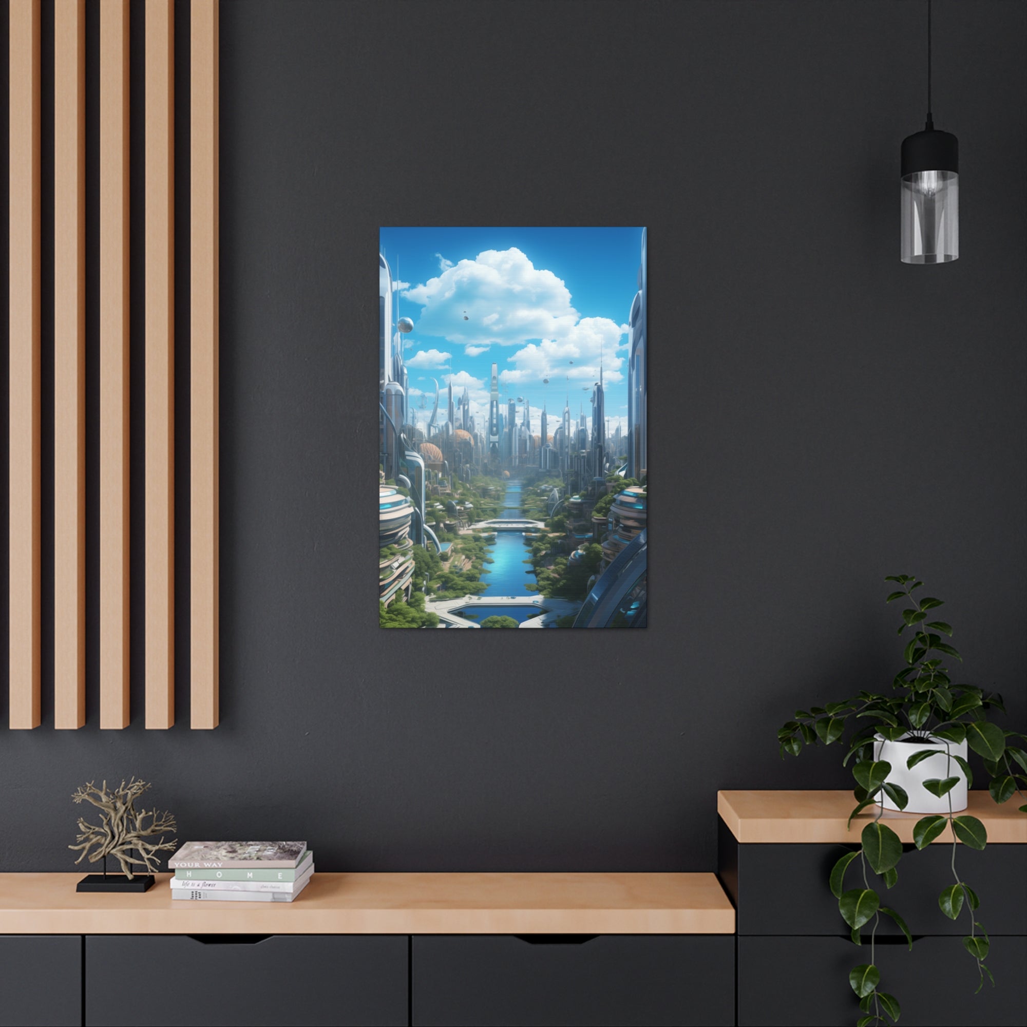 Futuristic Eco City 4 Canvas Wall Art - SynthFrame