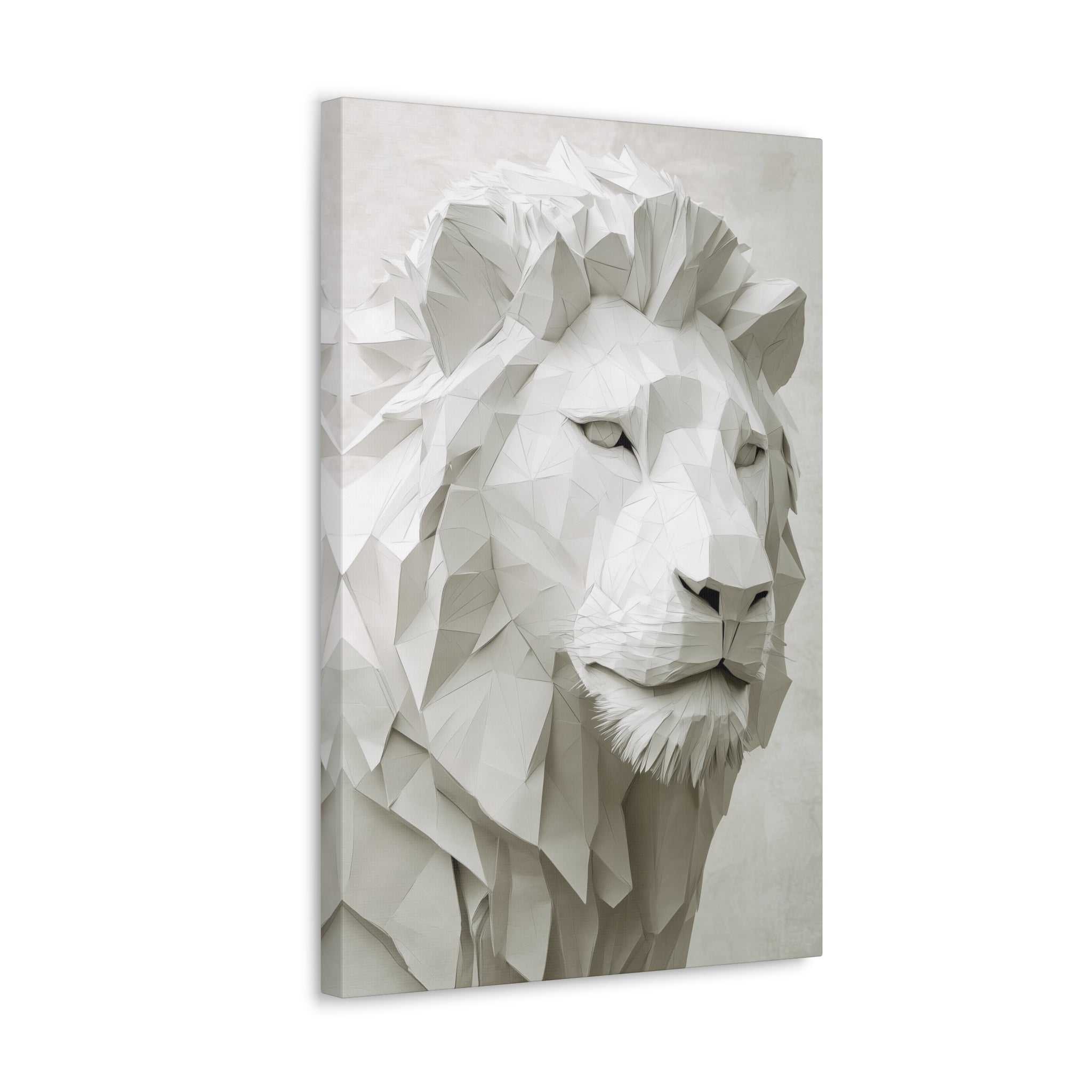 Folded Lion Canvas Wall Art - SynthFrame