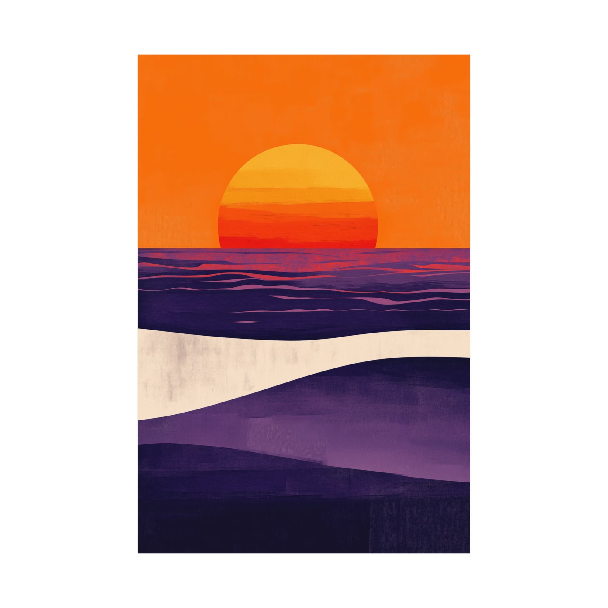 Abstract Coastal Sunset Poster Wall Art - SynthFrame