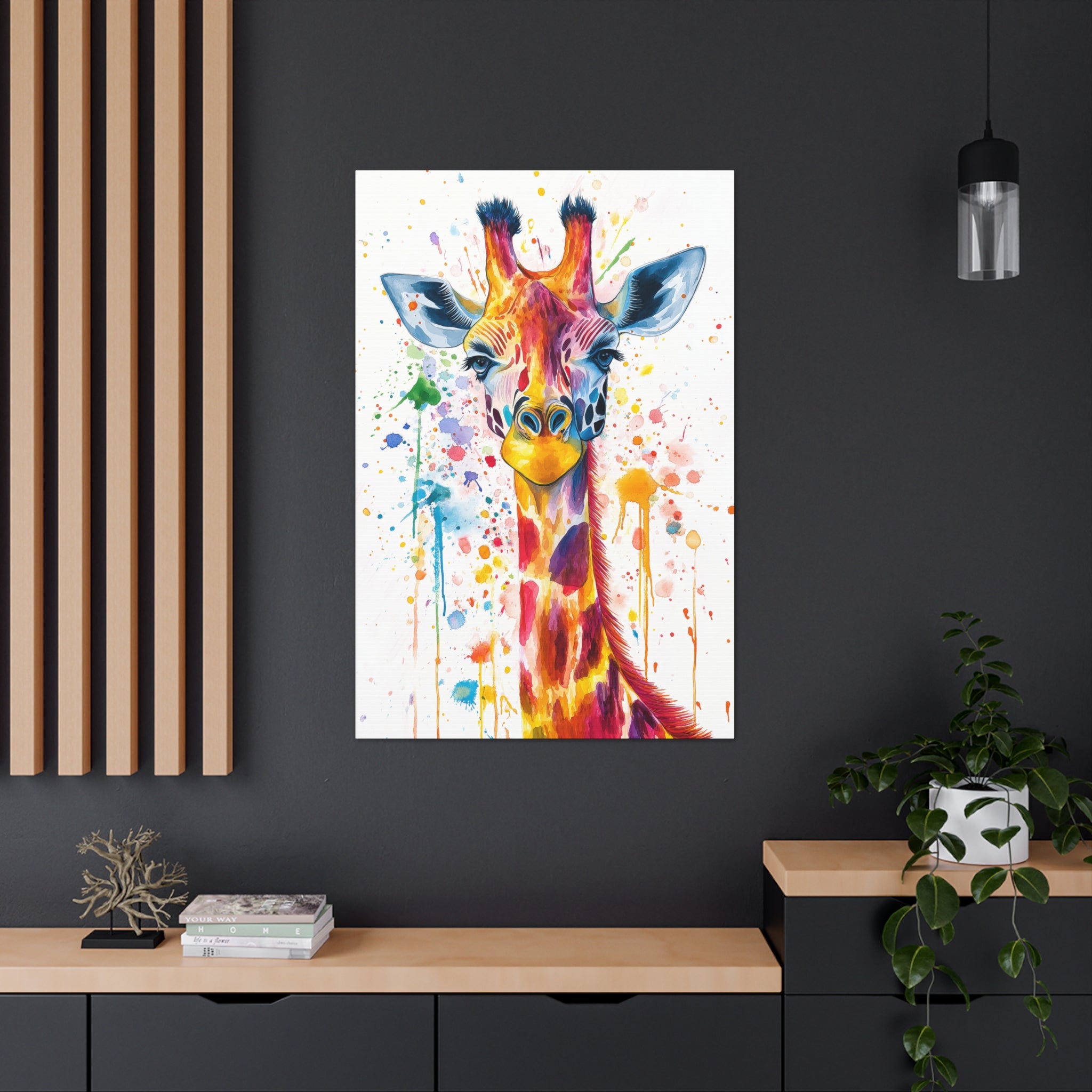 Watercolor Giraffe Canvas Wall Art - SynthFrame