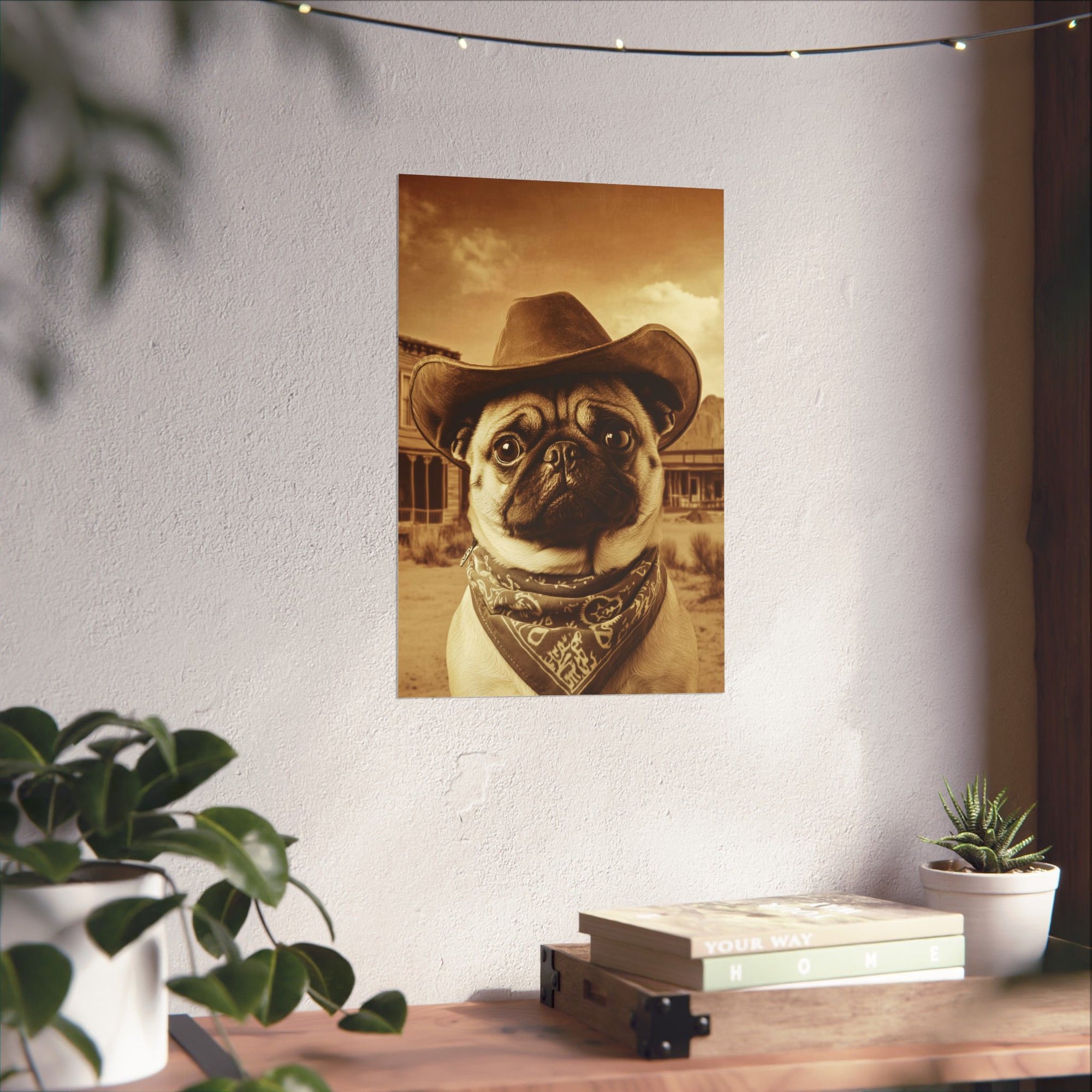 Wild West Pug Poster