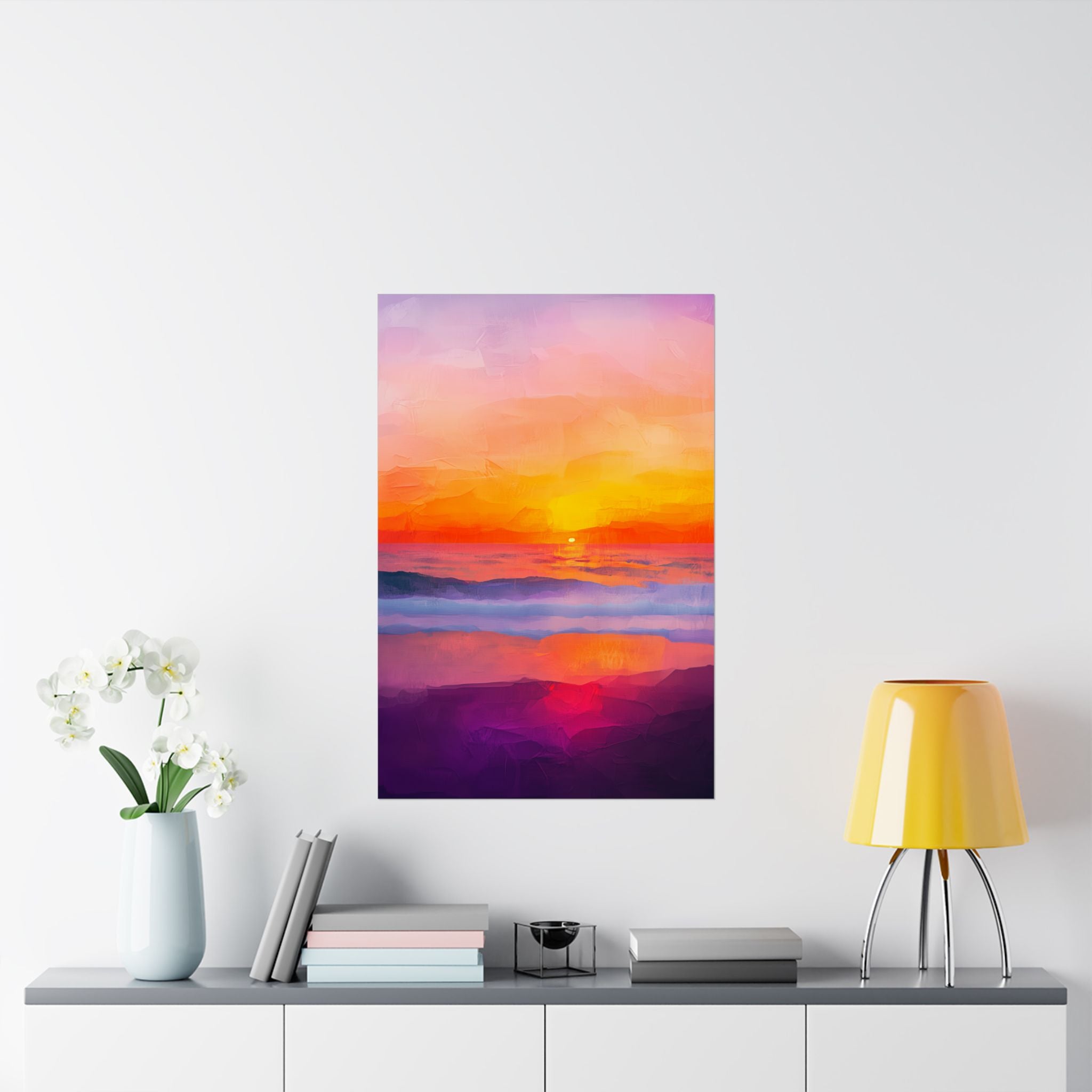 Abstract Coastal Sunset Poster Wall Art - SynthFrame