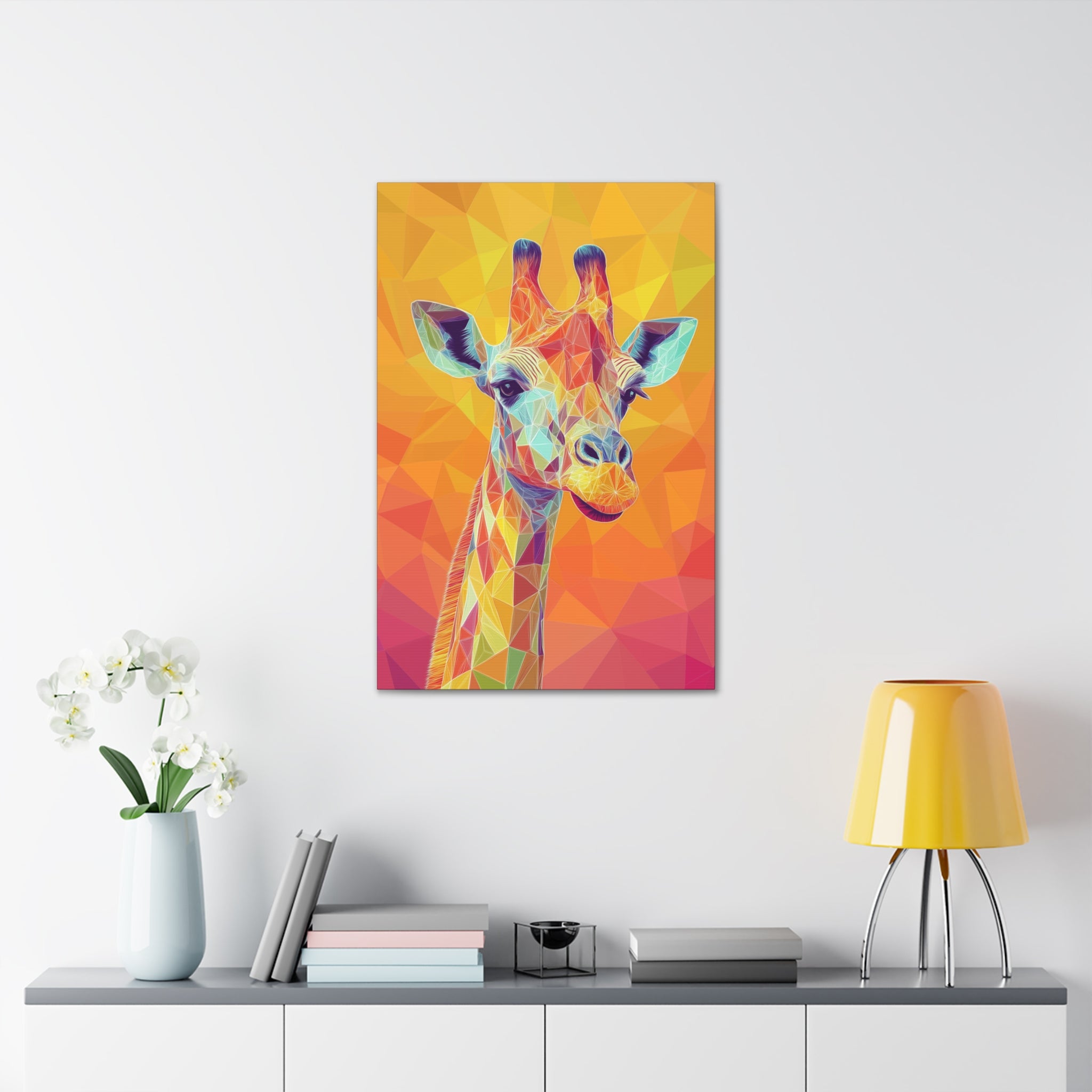 Crystalline Giraffe Canvas Wall Art - SynthFrame