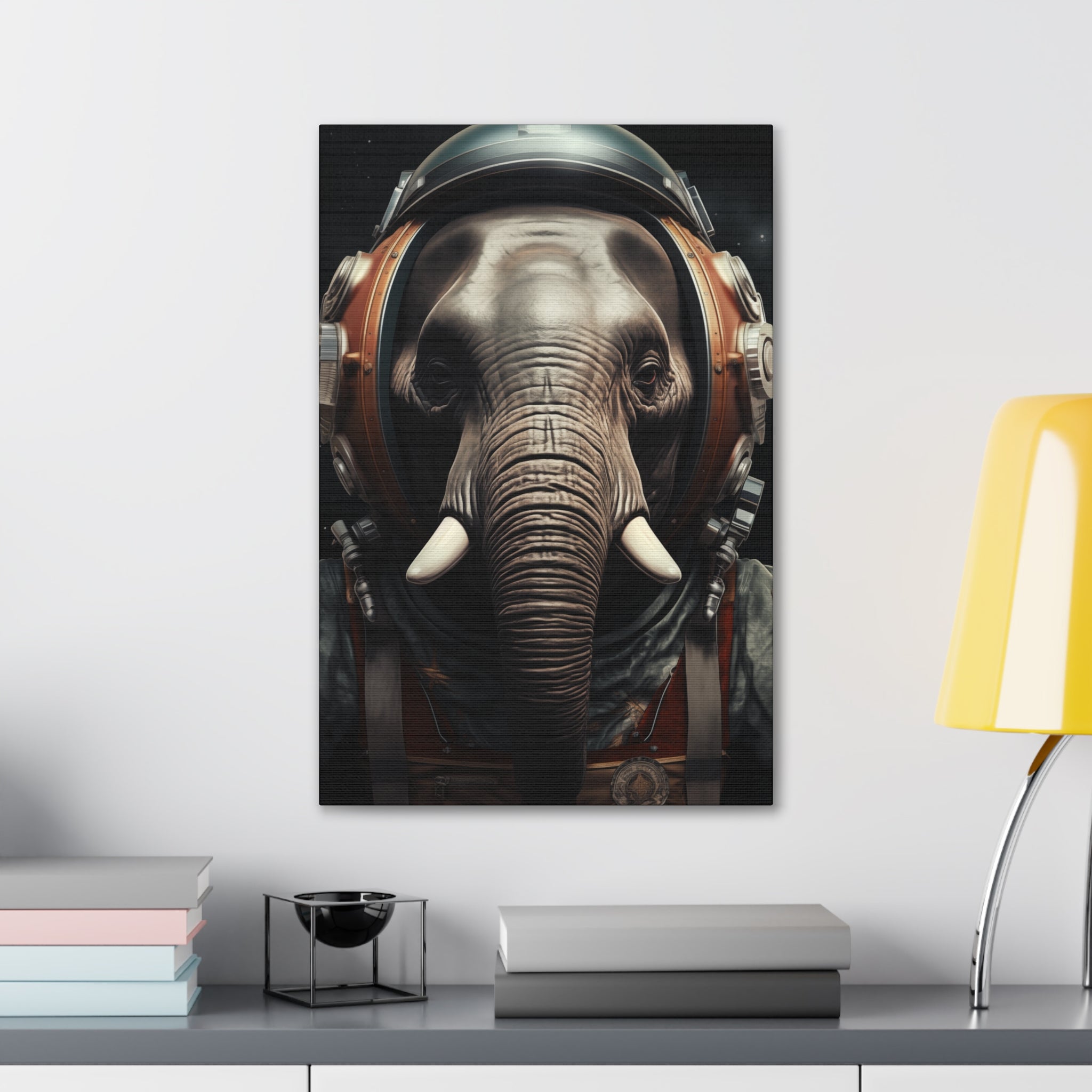 AstroElephant 2 Canvas Wall Art - SynthFrame