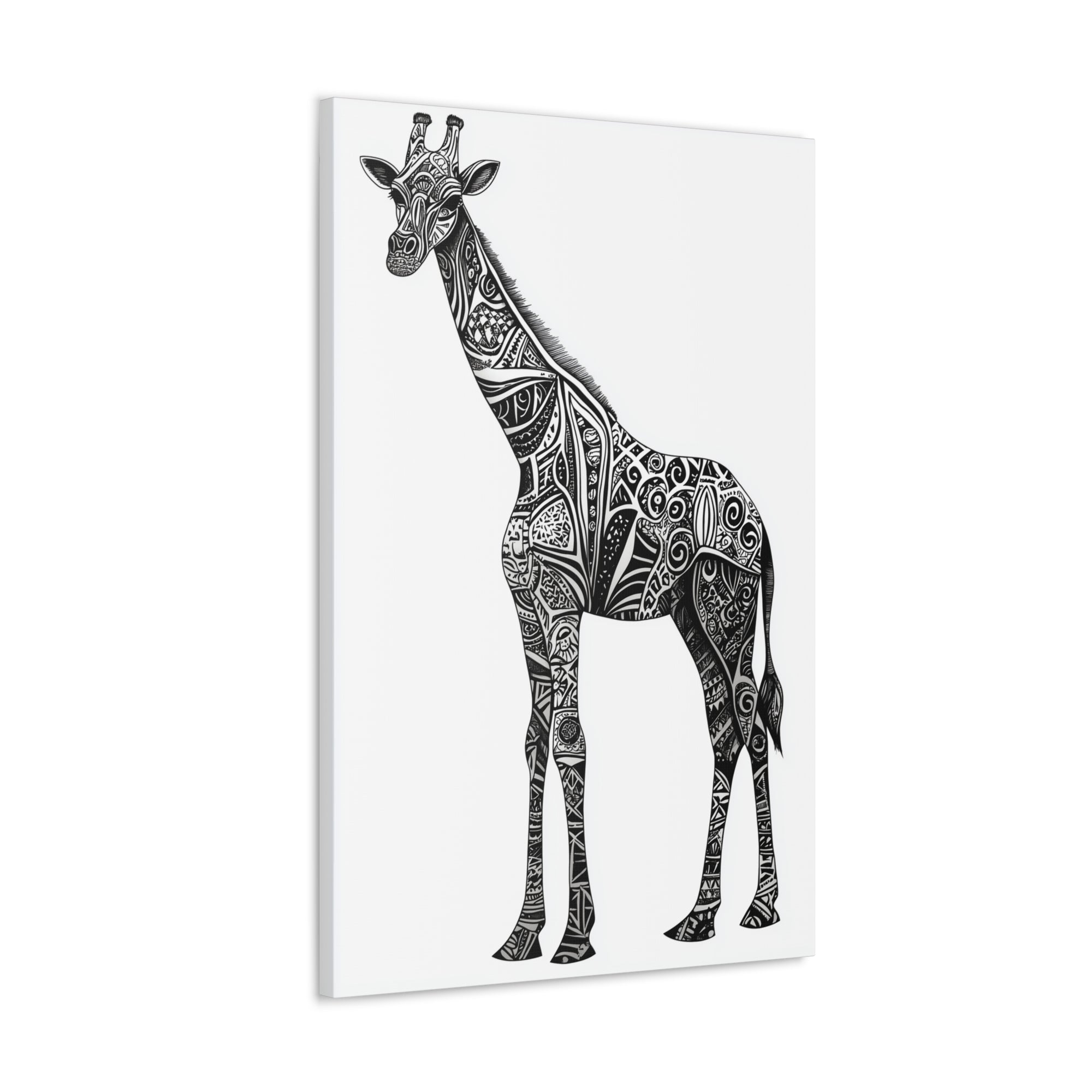 Zentangle Giraffe Canvas Wall Art - SynthFrame