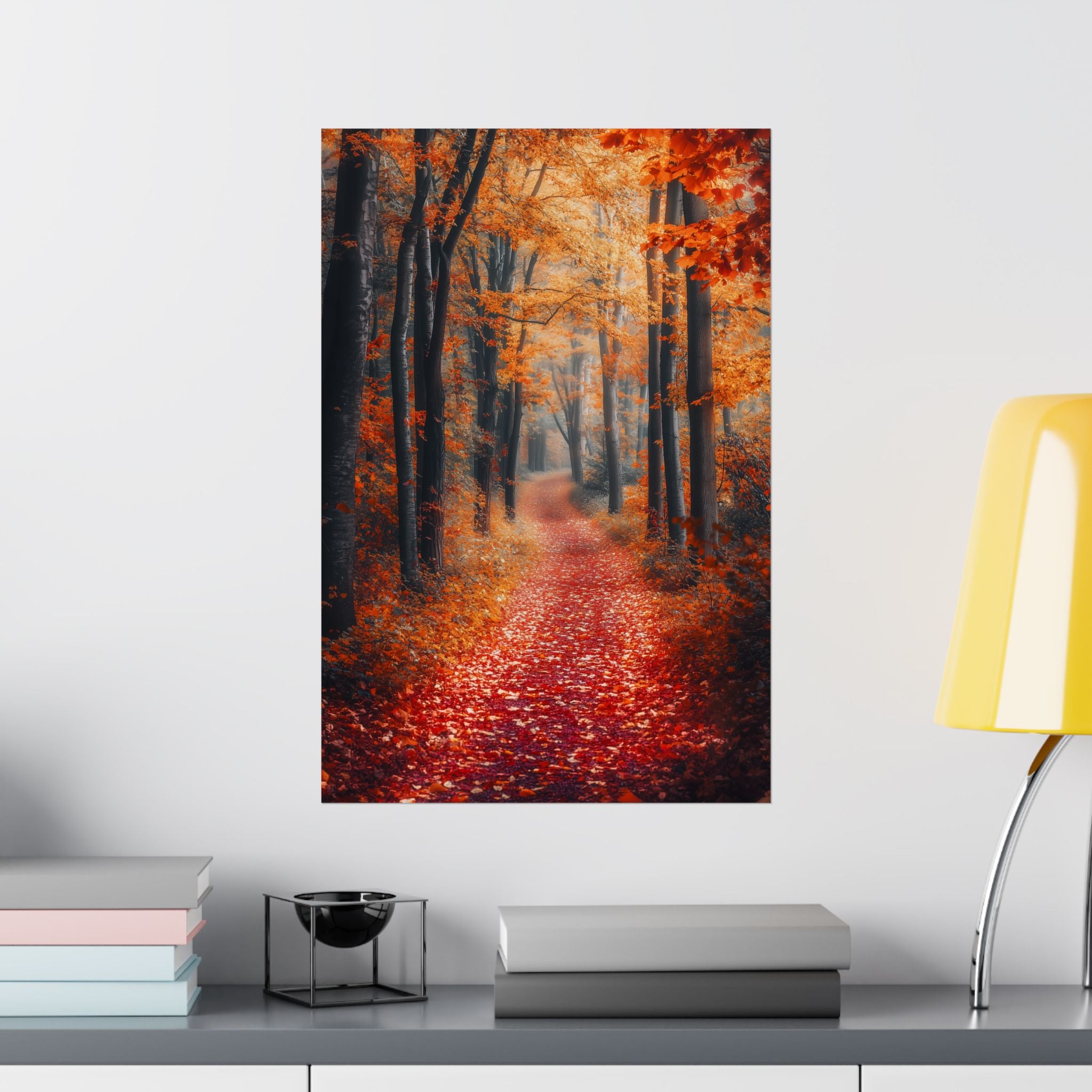 Autumn Forest Path Poster Wall Art - SynthFrame