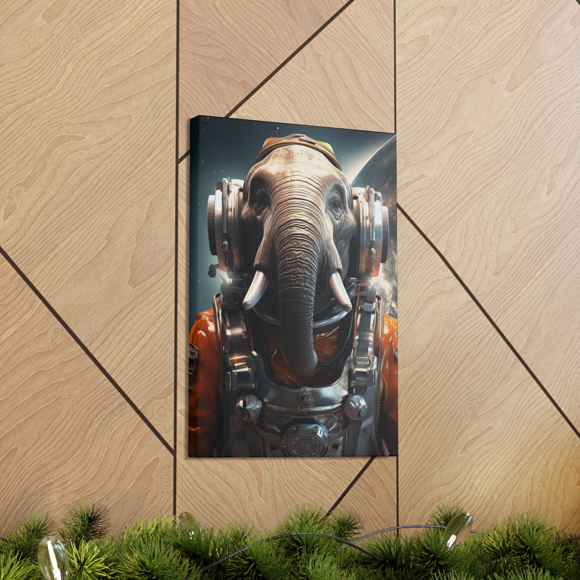 AstroElephant 1 Canvas Wall Art - SynthFrame