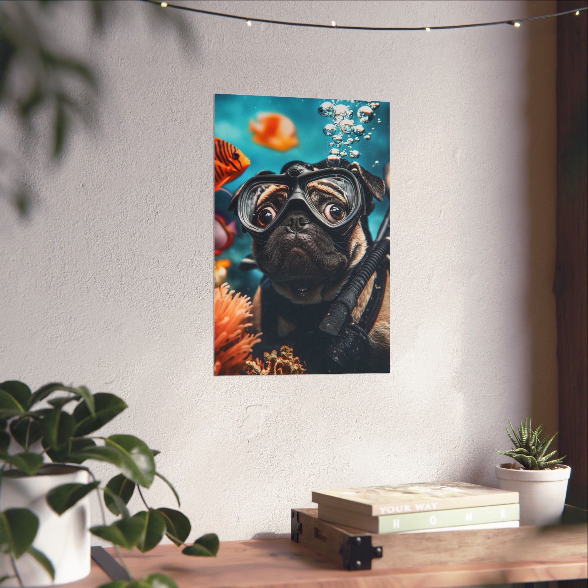 Underwater Pug Poster