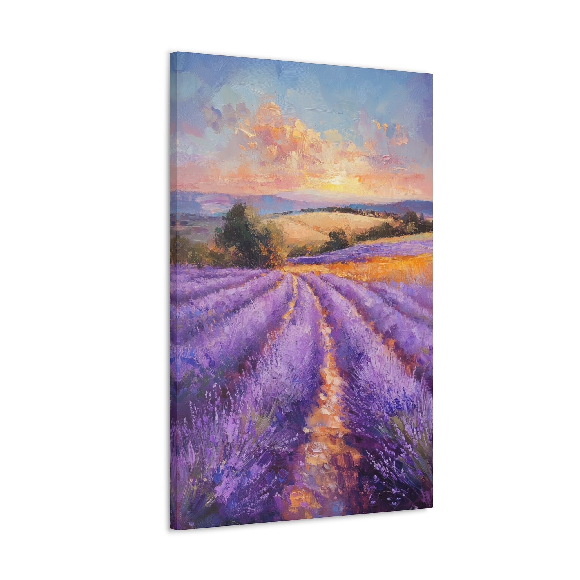 Impressionist Lavender Fields Canvas Wall Art - SynthFrame